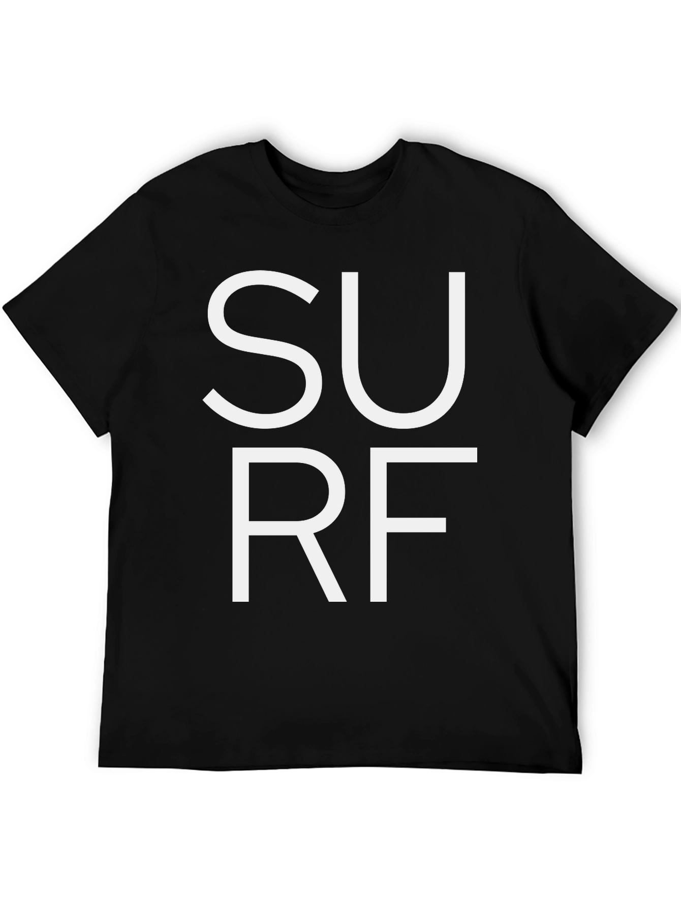 Black Bold 'SURF' Graphic Tee - Black Cotton Blend T-Shirt view 5