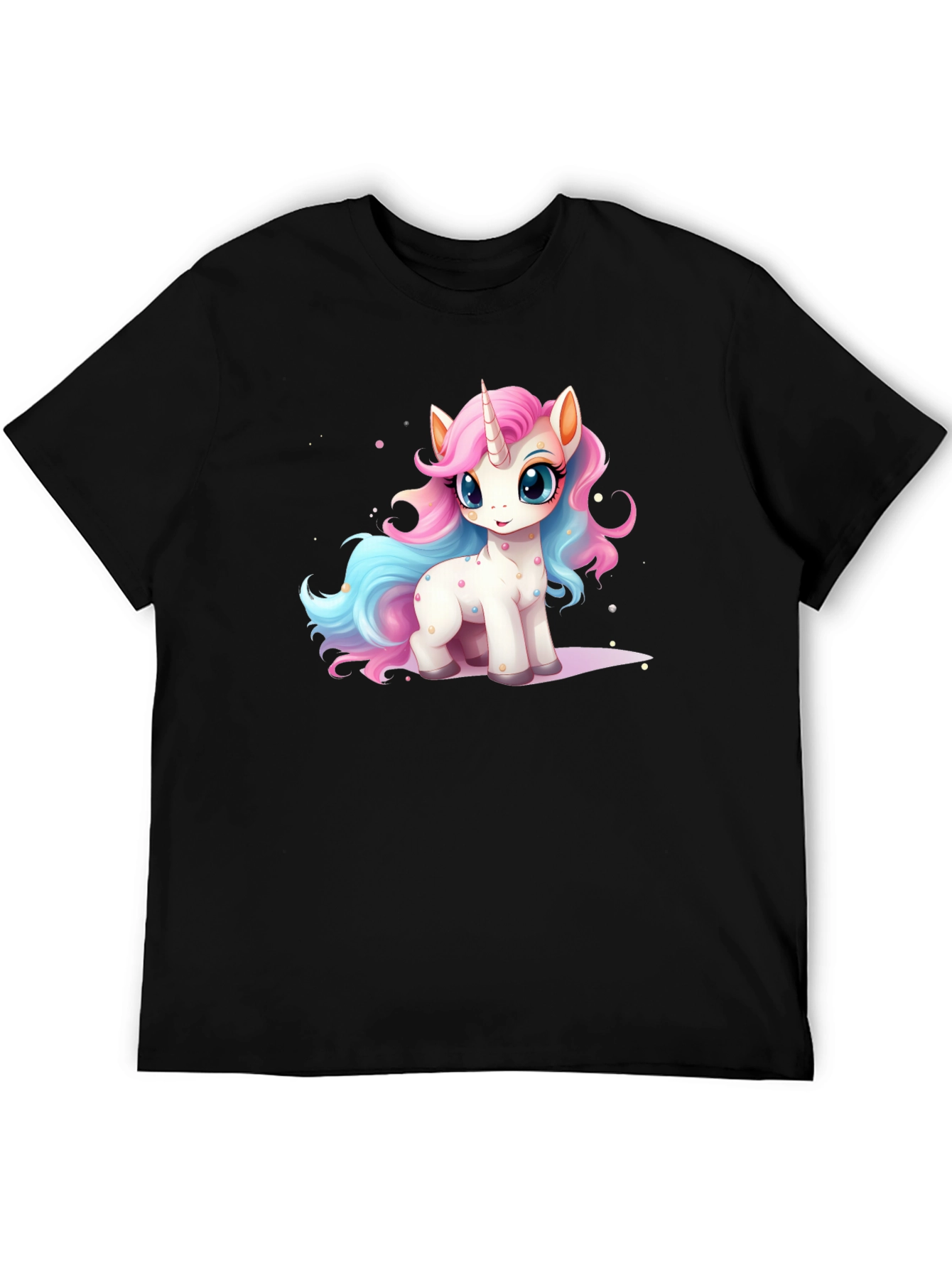 Black Unicorn Cartoon T-Shirt view 5