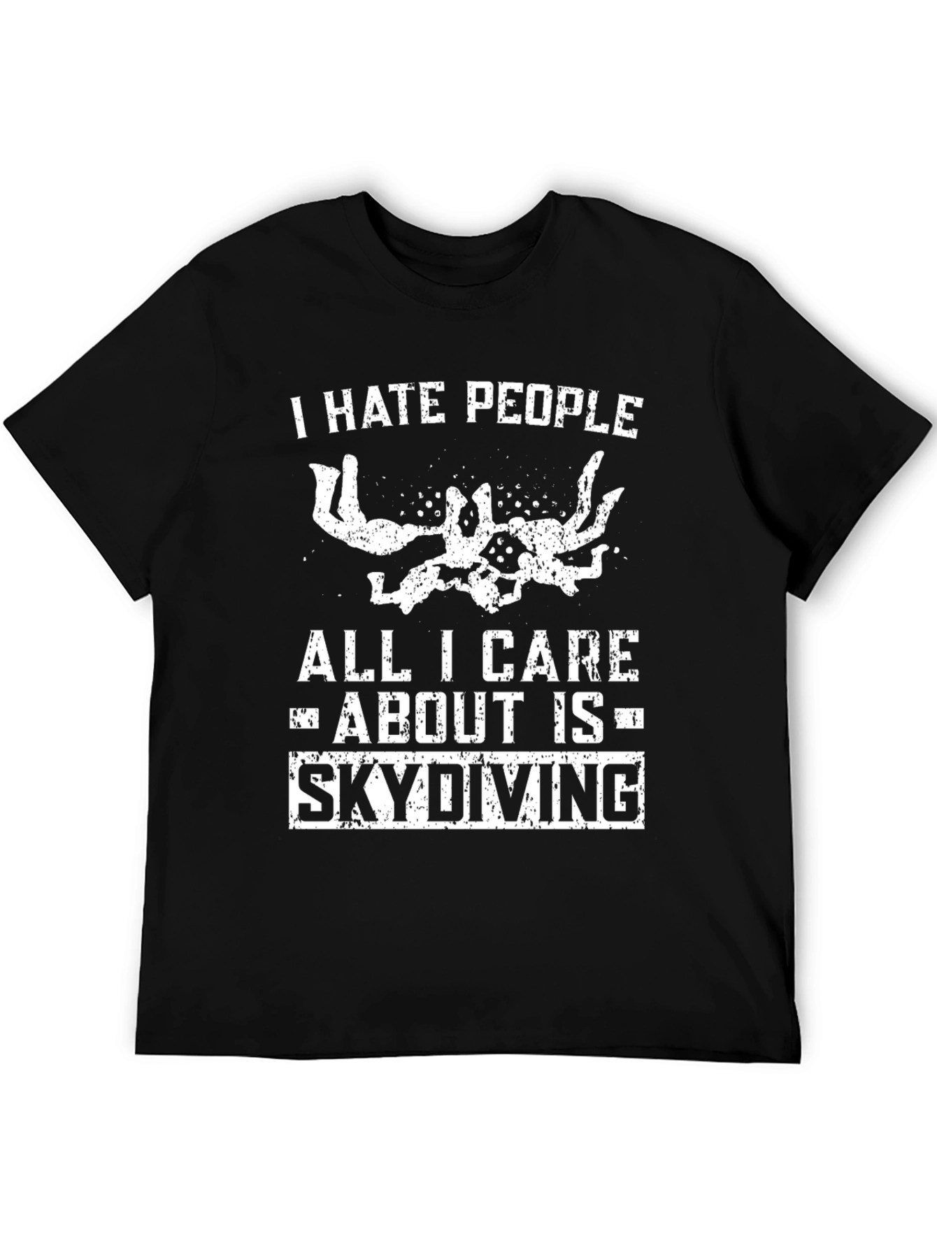 Black I Hate People Skydiving Graphic Tee view 5
