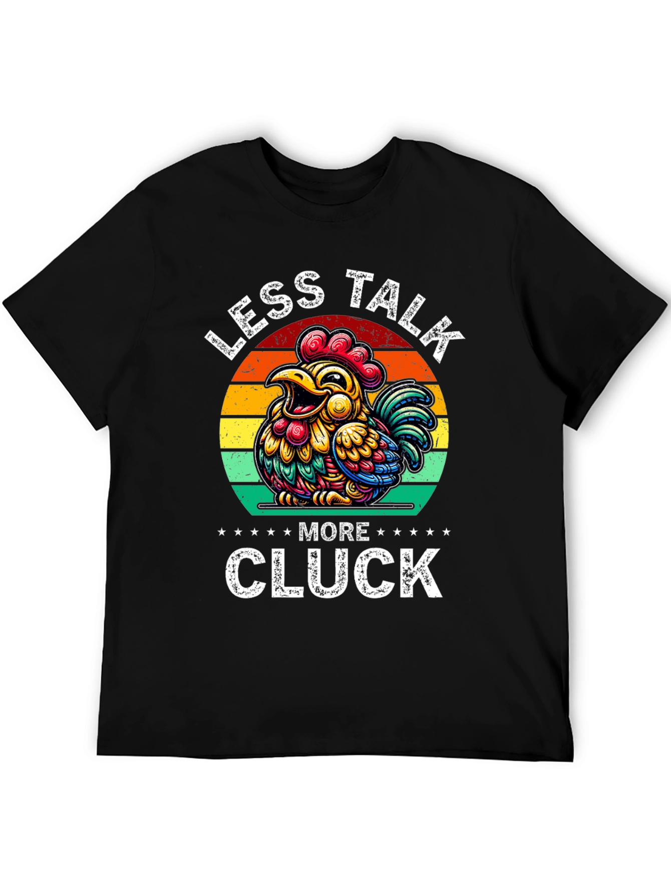 Black Less Talk More Cluck Chicken Graphic Tee view 5