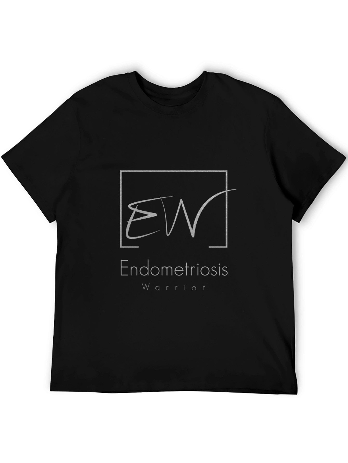 Black Endometriosis Warrior T-Shirt - Black Cotton Tee view 5