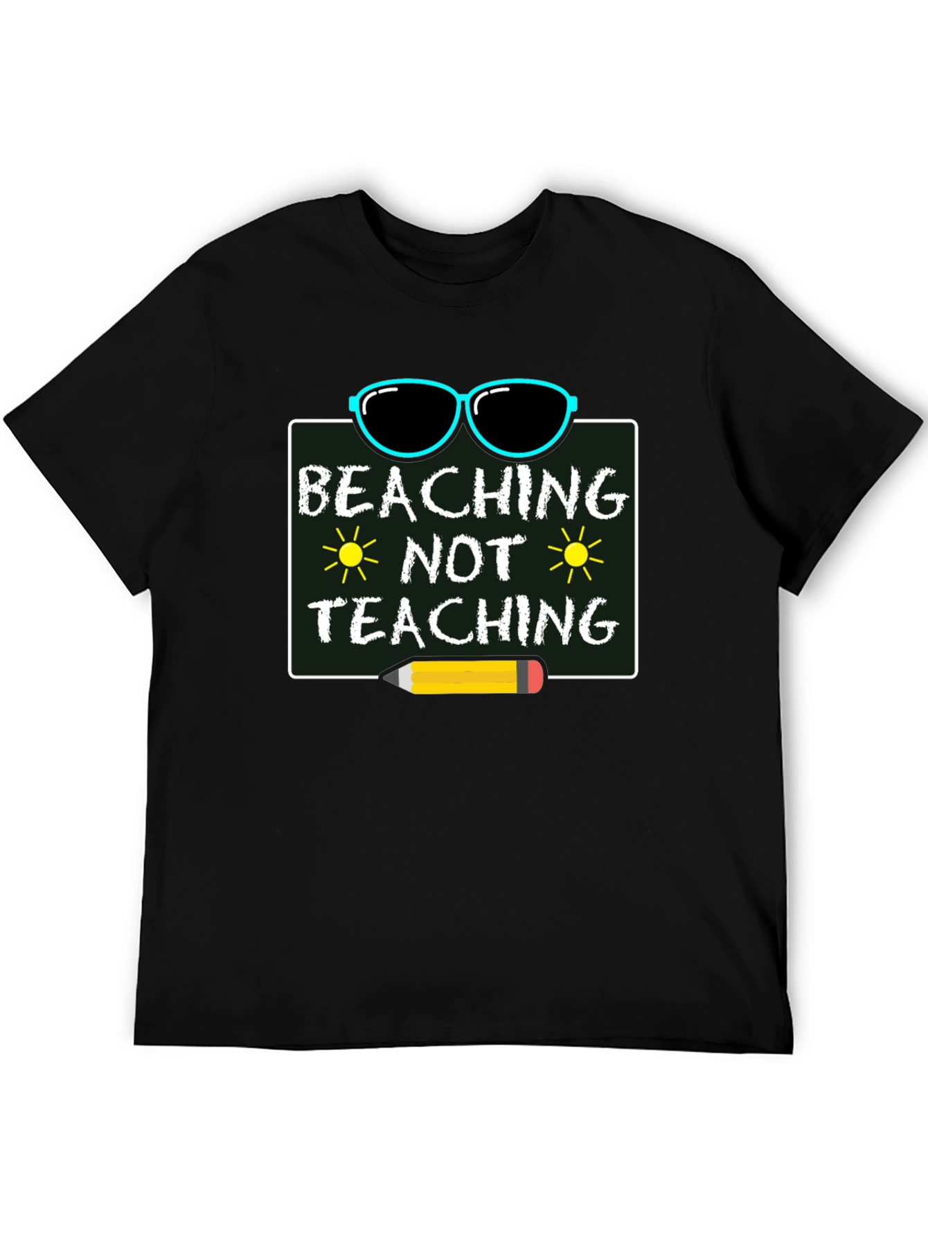 Black Beaching Not Teaching Graphic T-Shirt view 5