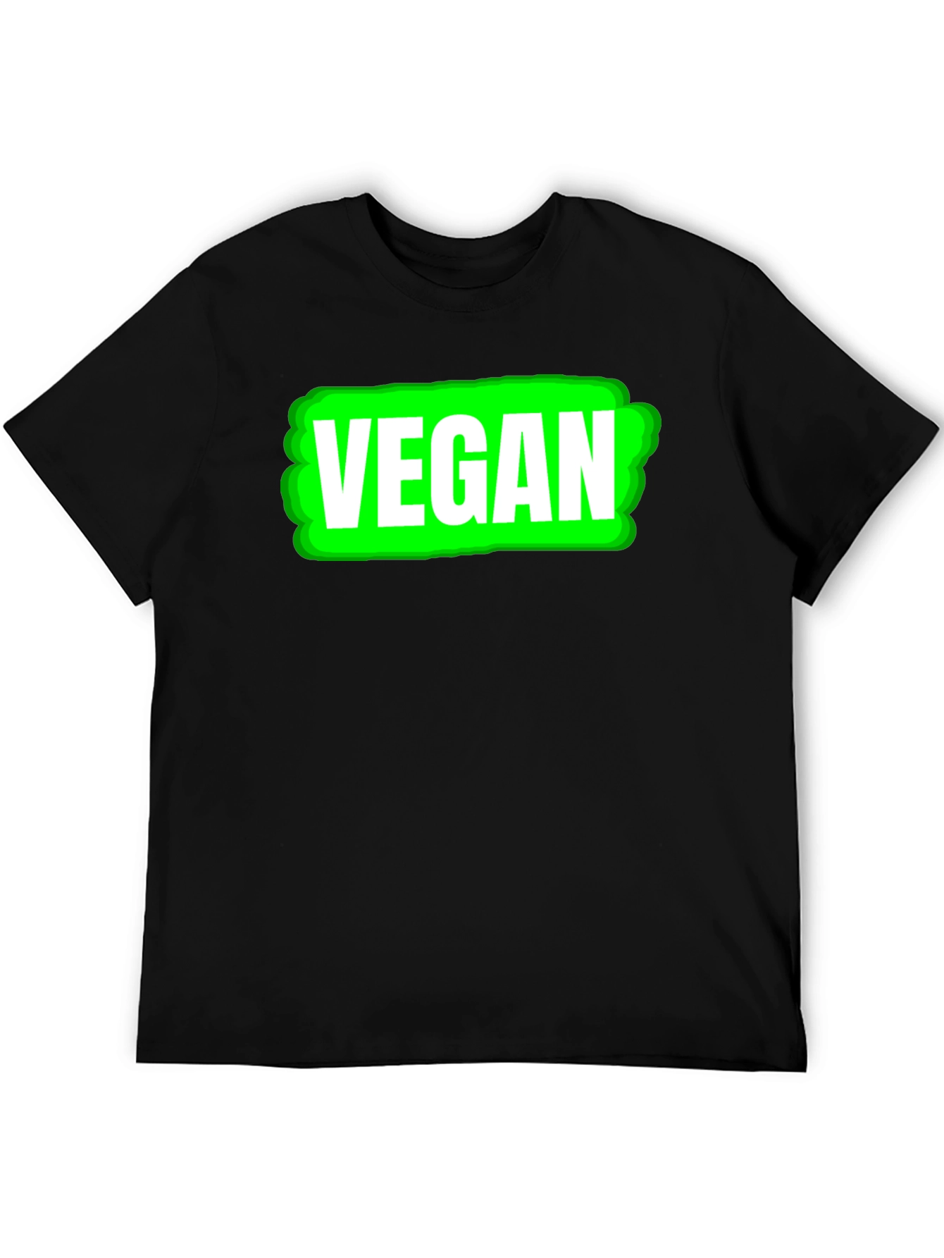 Black Vegan Graphic T-Shirt - Black, Unisex view 5