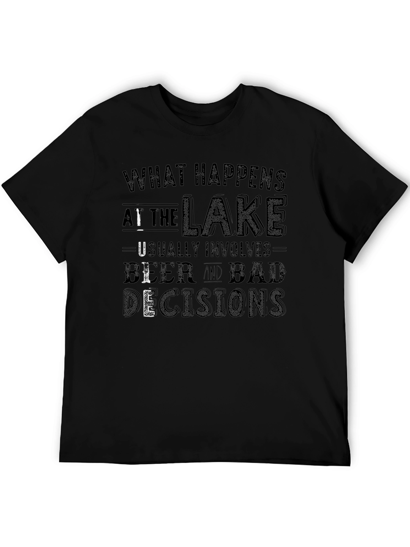Black What Happens at the Lake T-Shirt view 5