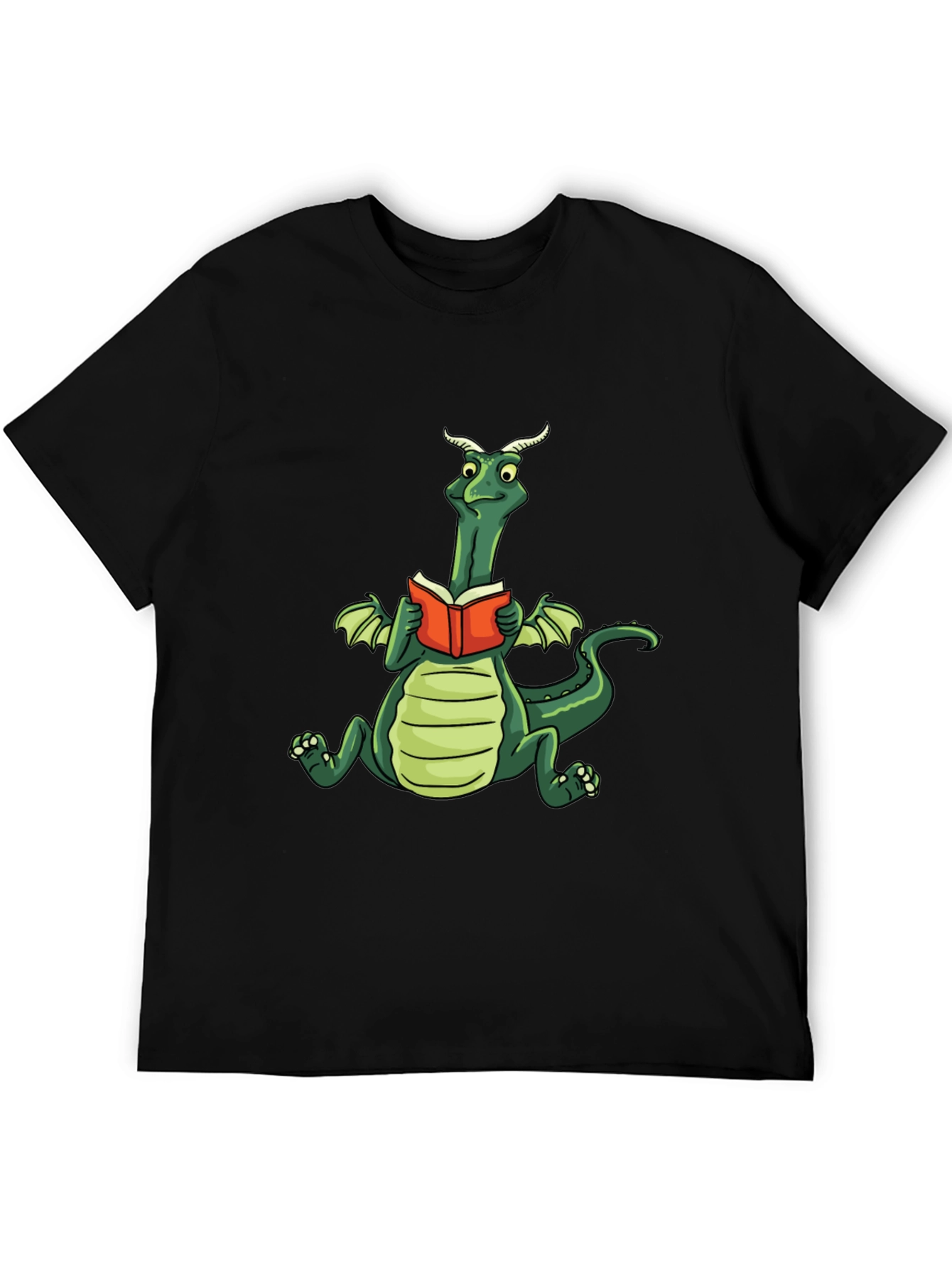 Black Dragon Reading Book Graphic Tee view 5