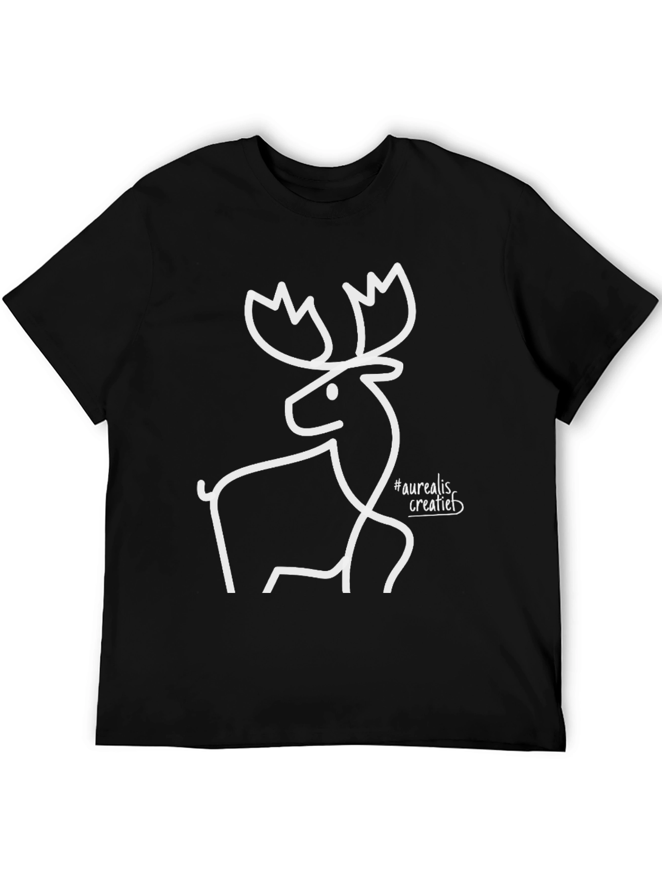 Black Minimalist Moose T-Shirt - Stylish Graphic Tee view 5