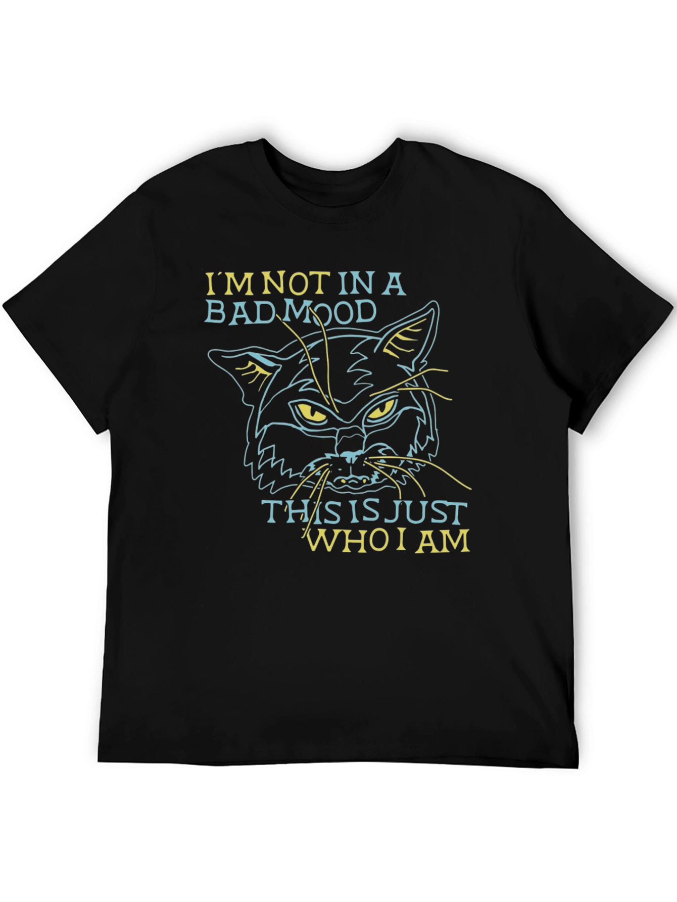 Black Grumpy Cat T-Shirt - I'm Not In A Bad Mood Tee view 5
