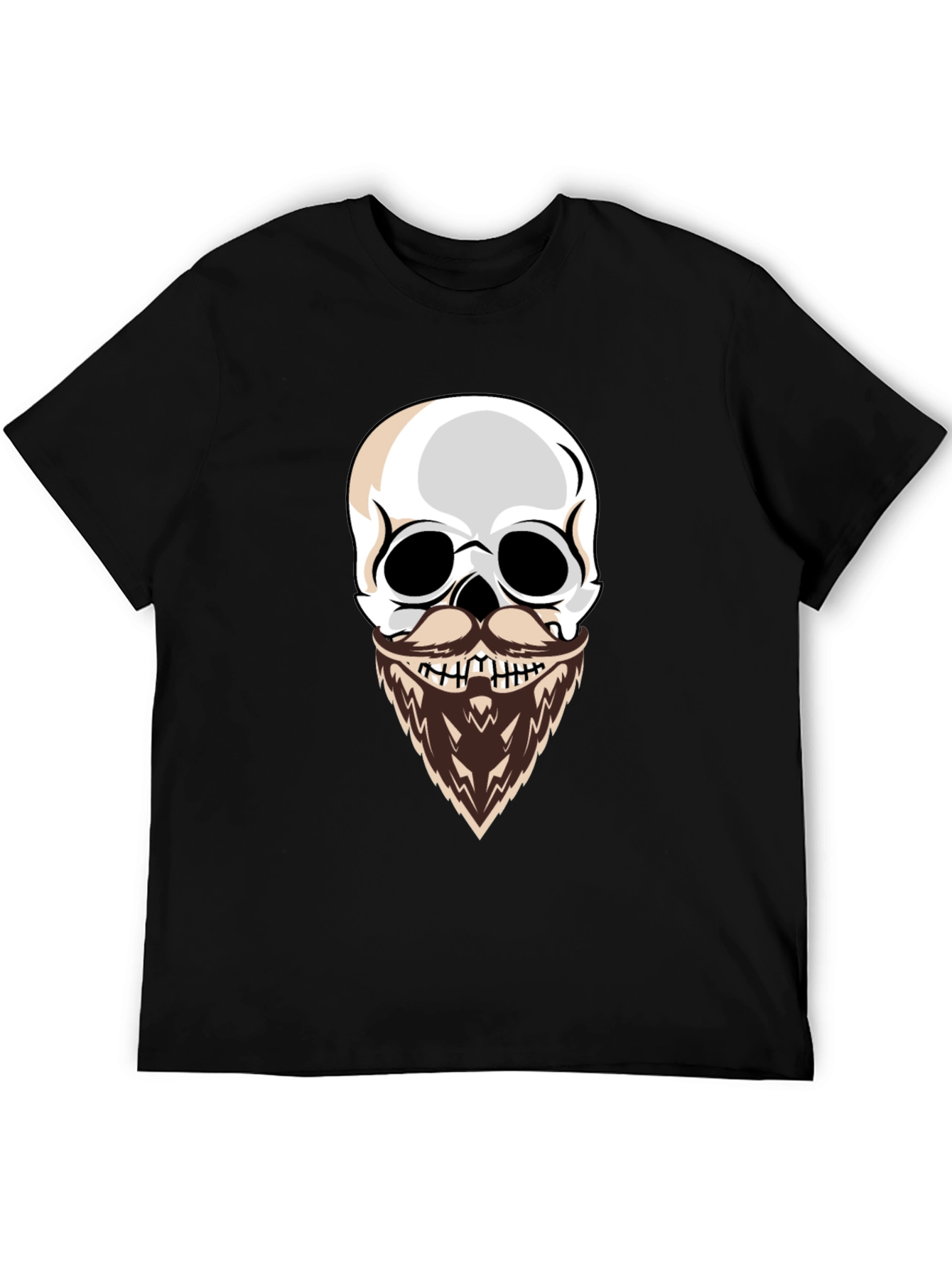 Black Skull with Beard Graphic T-Shirt - Cool & Edgy Style view 5