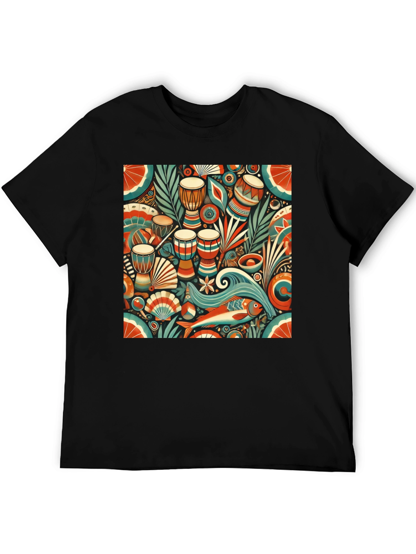 Black African Rhythm Graphic Tee - Unique Design view 5