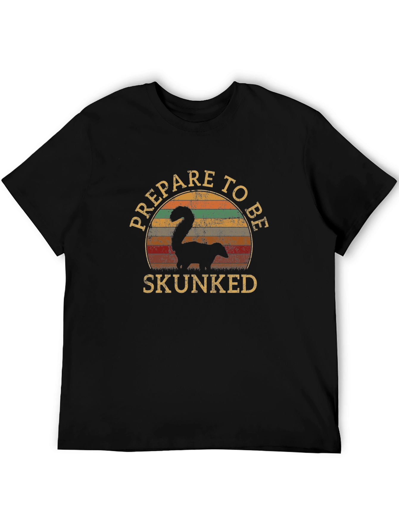 Black Prepare to Be Skunked Retro T-Shirt view 5