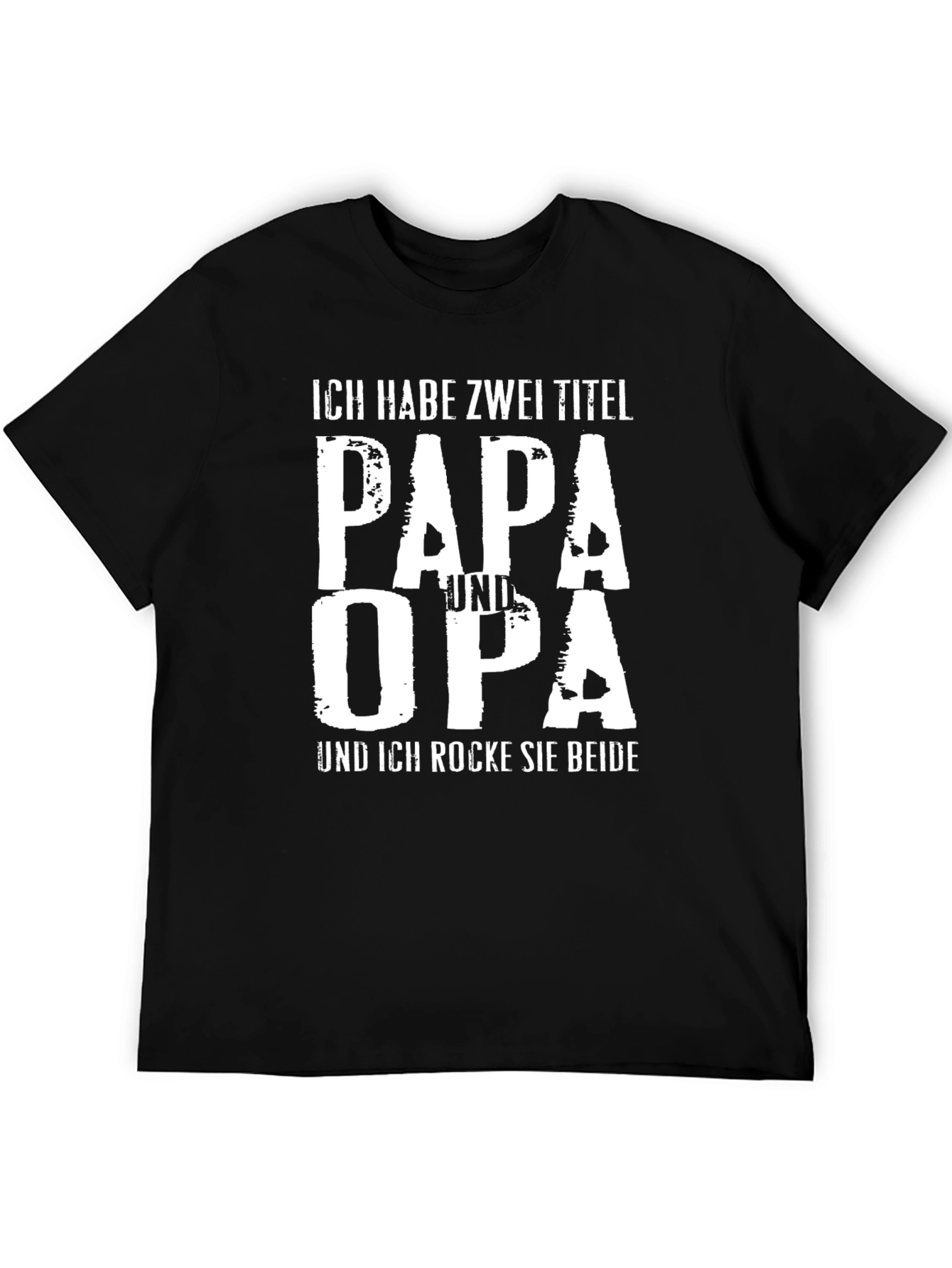 Black Papa Und Opa T-Shirt: Father & Grandfather German Text Tee view 5