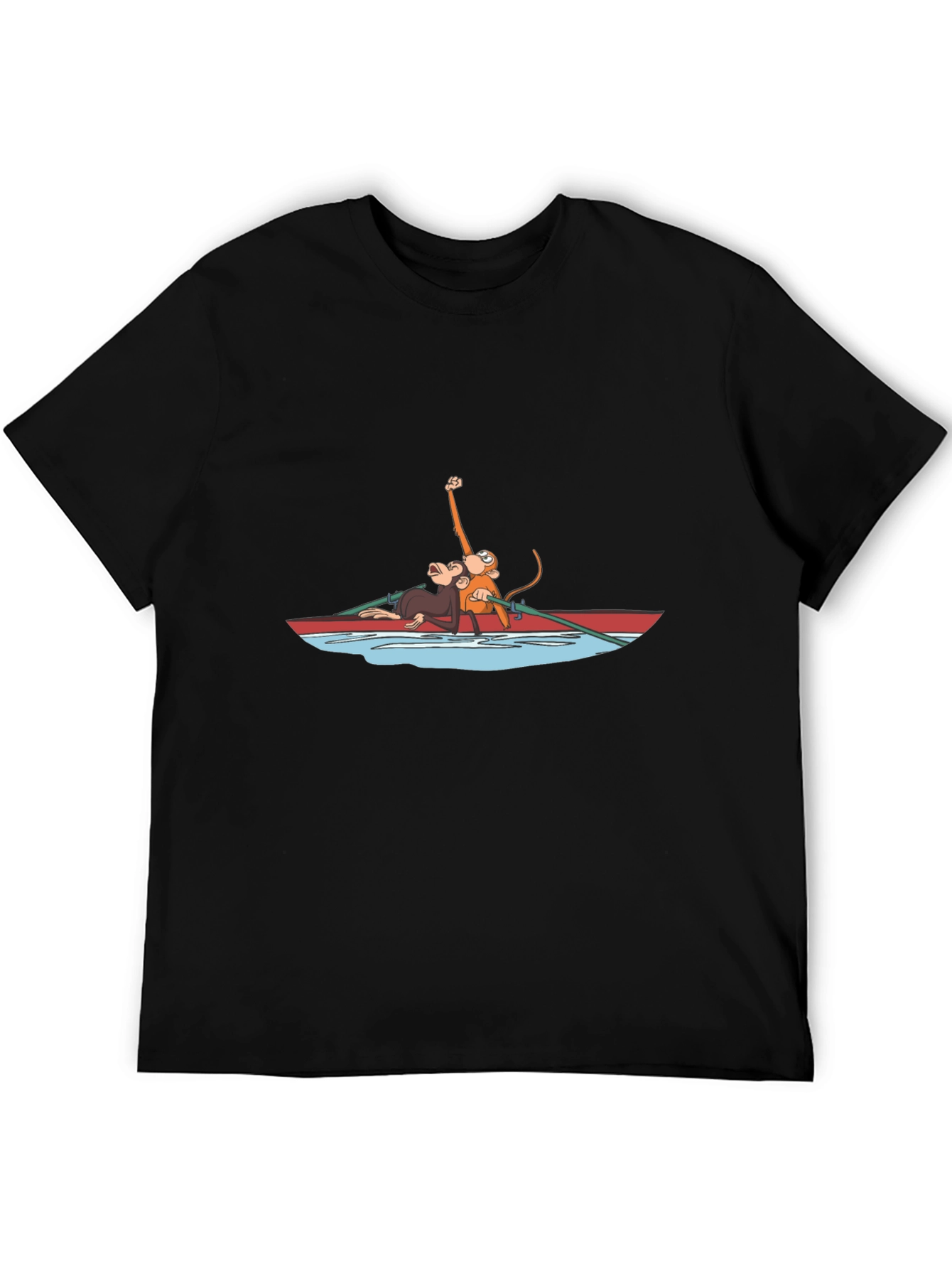 Black Monkey Rowing Boat Graphic Tee view 5