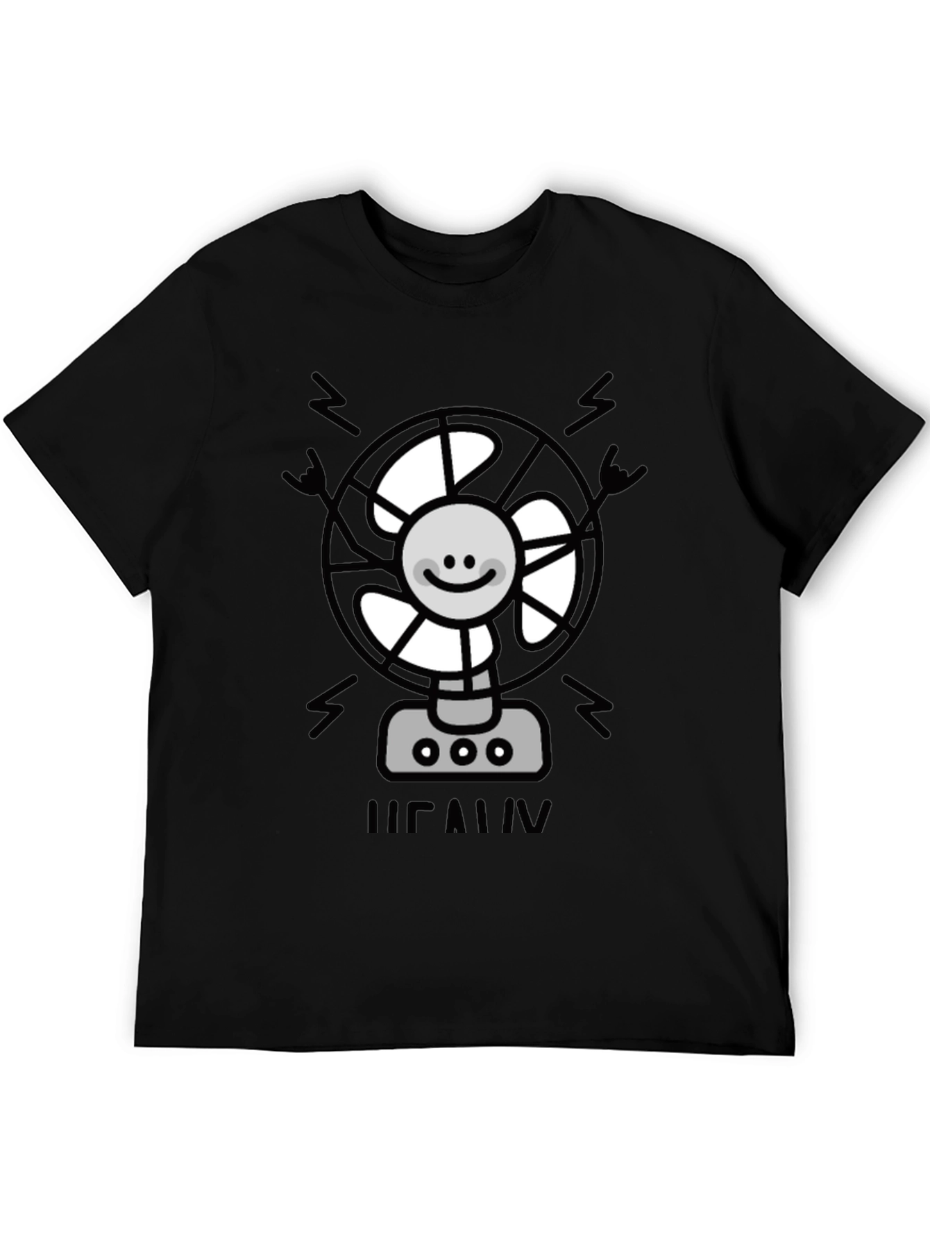 Black Funny Fan T-Shirt - Black Novelty Graphic Tee view 5