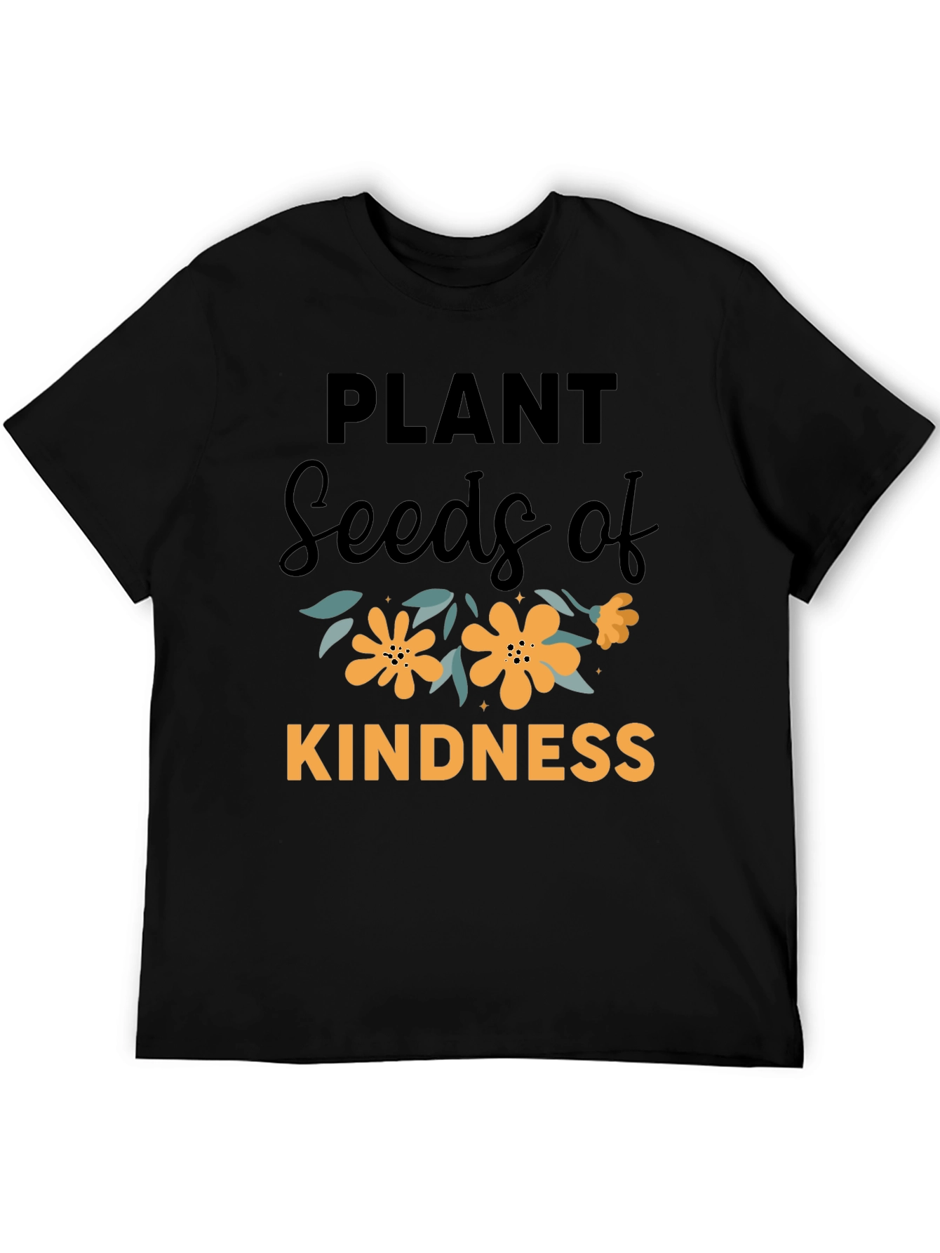 Black Plant Seeds of Kindness Graphic T-Shirt view 5