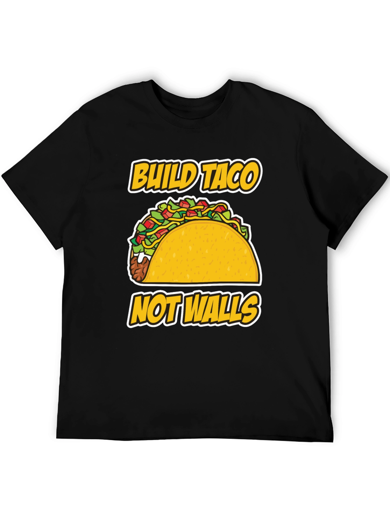 Black Build Taco Not Walls T-Shirt - Graphic Tee view 5