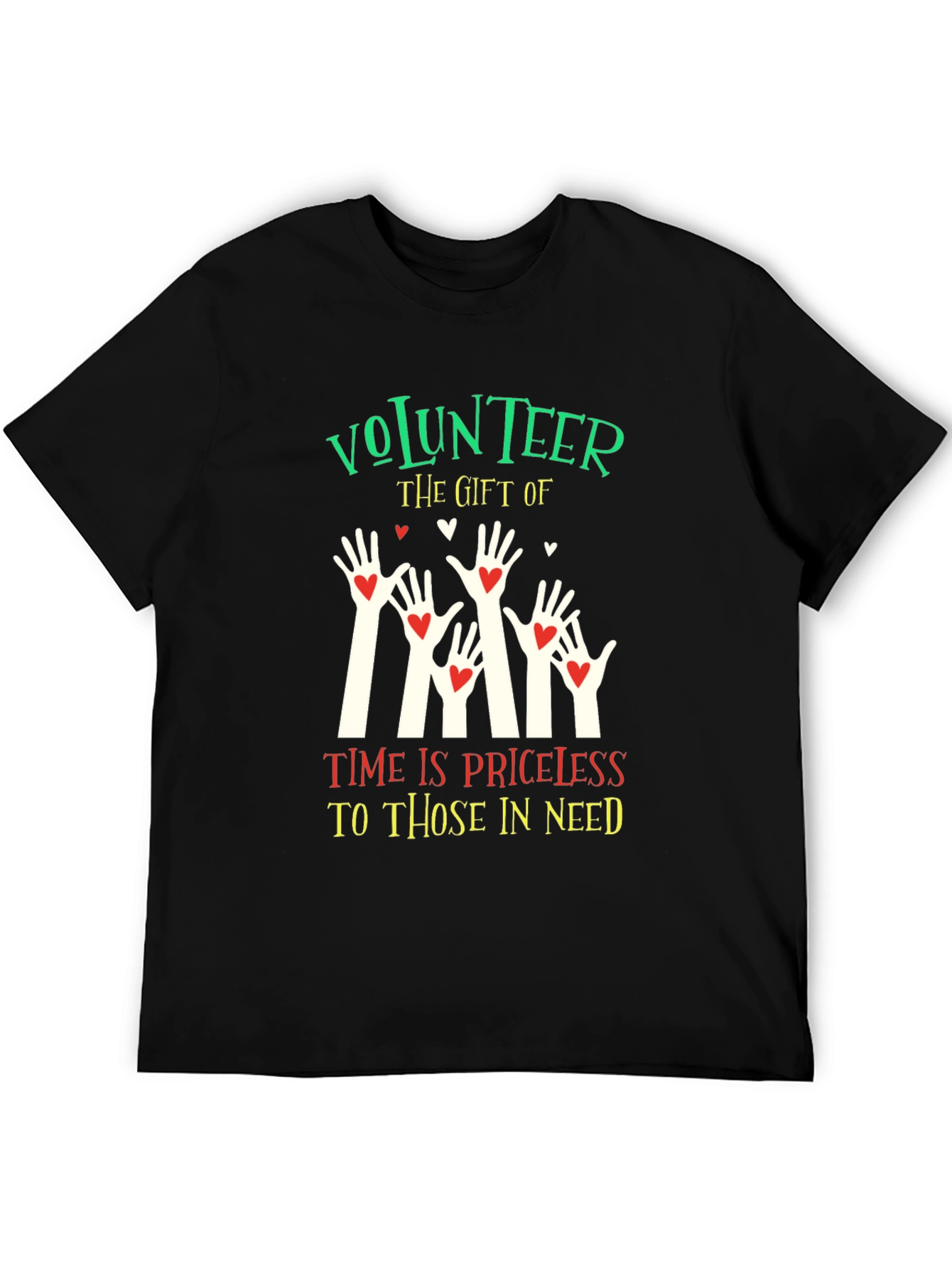 Black Volunteer T-Shirt - The Gift of Time is Priceless view 5