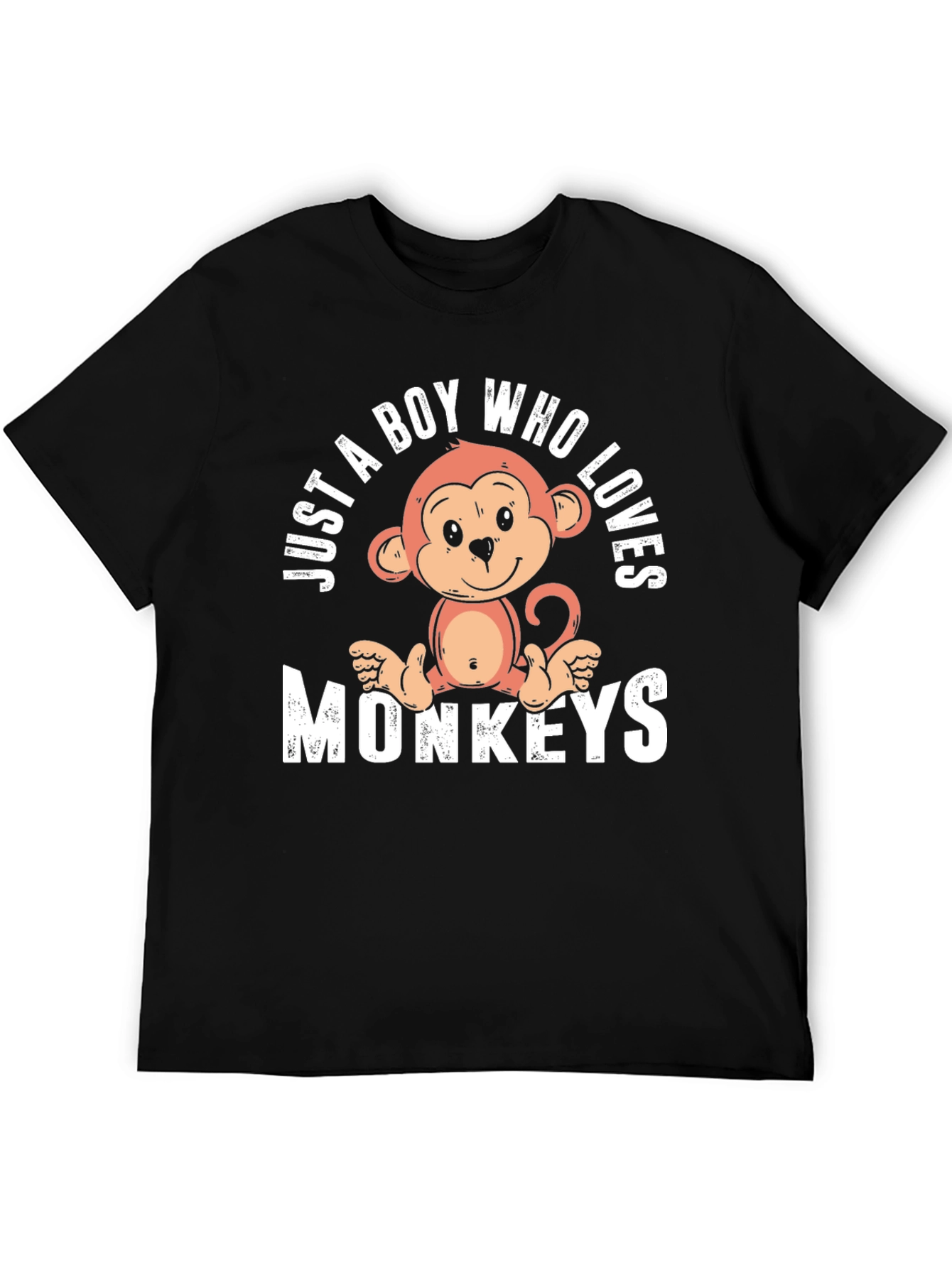 Black Boy's Monkey Lover T-Shirt - Just a Boy Who Loves Monkeys view 5