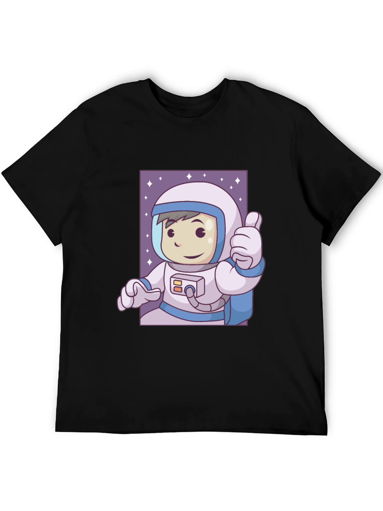 Black Cartoon Astronaut Graphic T-Shirt view 5