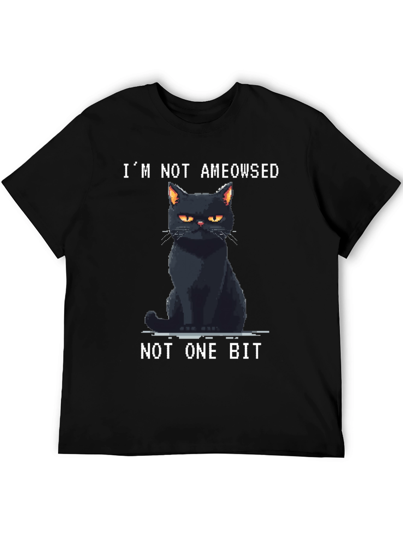 Black I'm Not Ameowsed Black Cat T-Shirt view 5