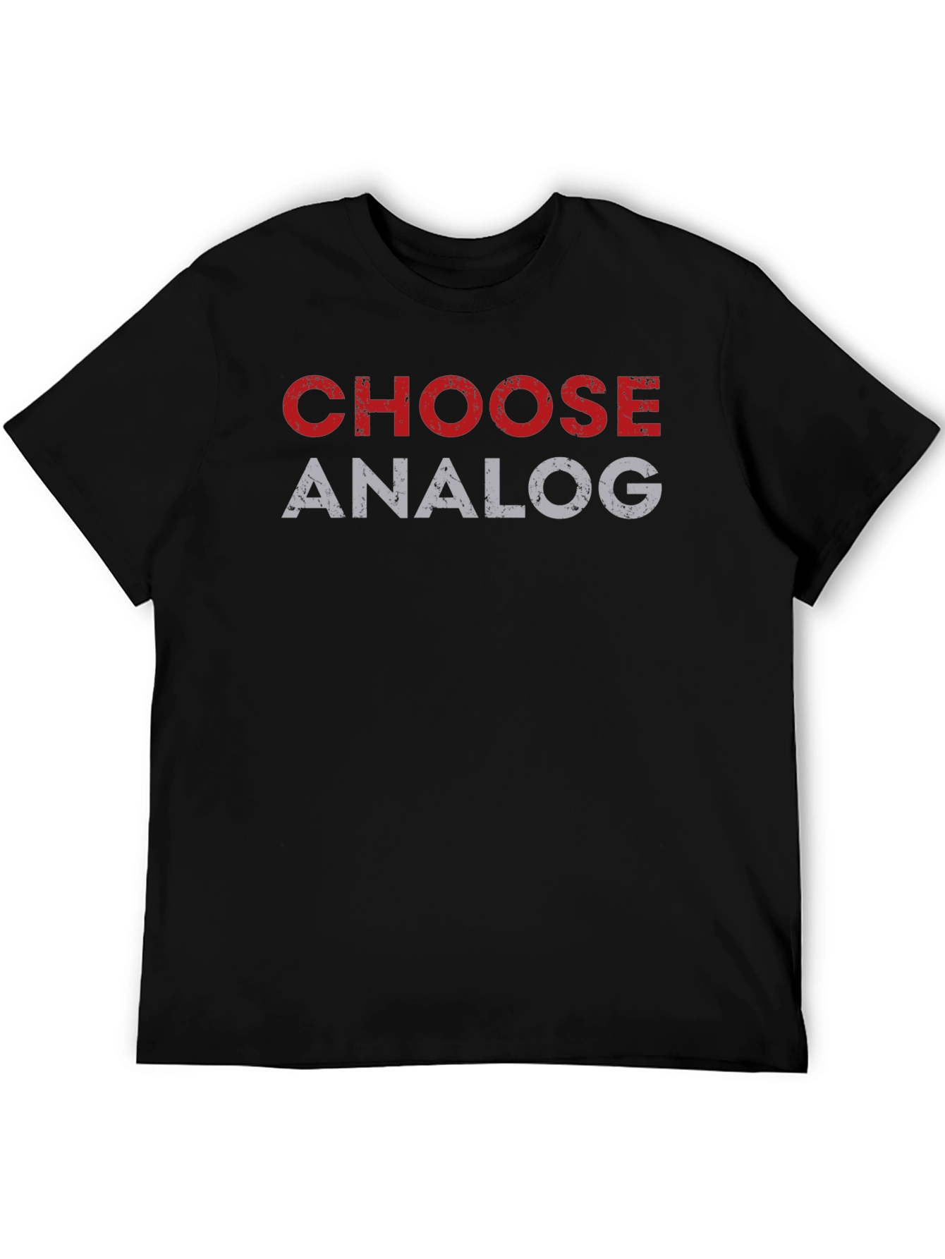 Black Choose Analog T-Shirt - Retro Style Tee view 5