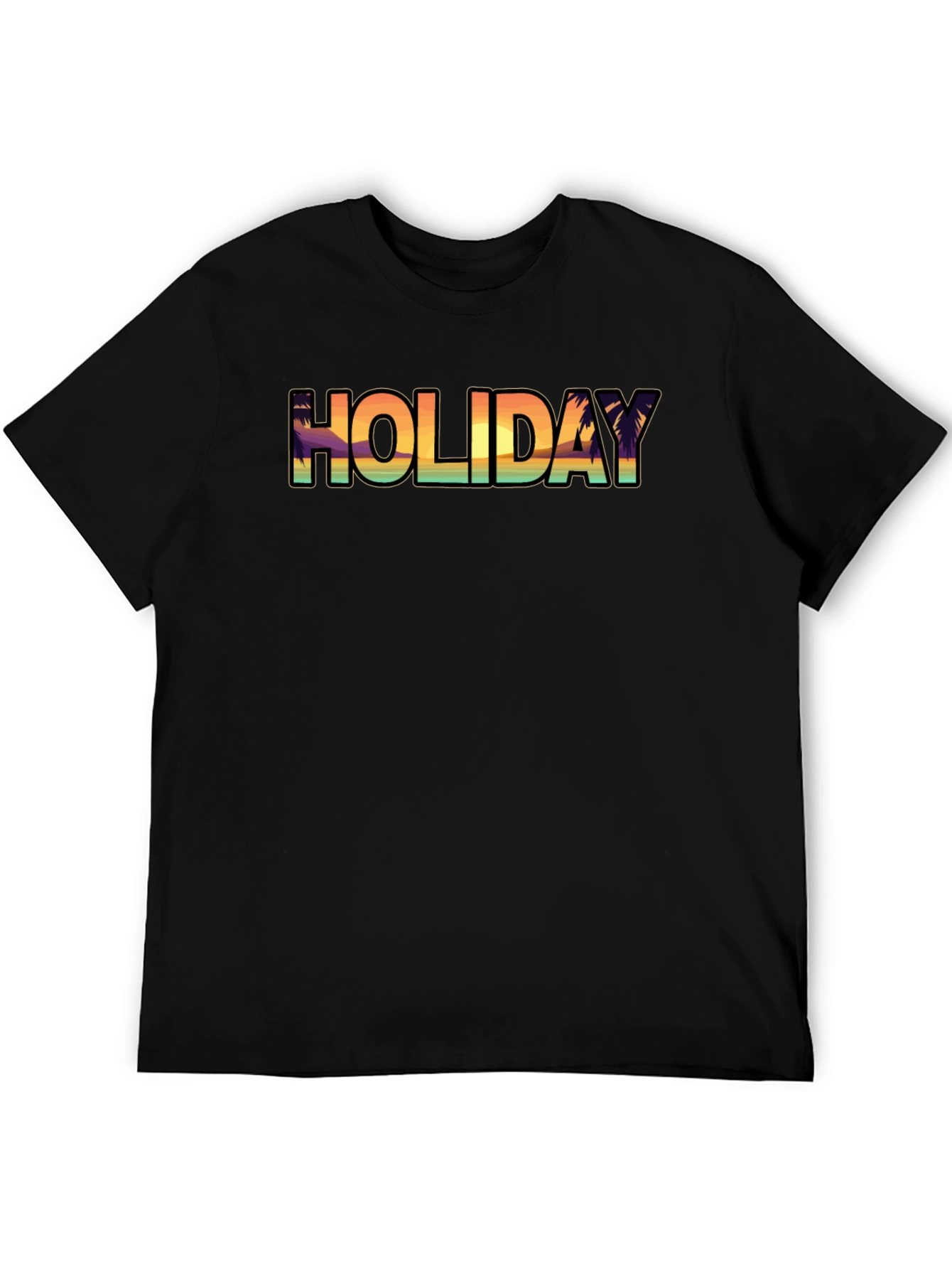 Black Holiday Graphic Tee - Relaxed Vacation Vibes view 5