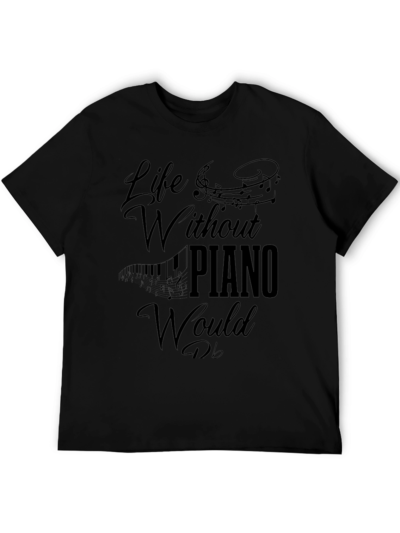 Black Life Without Piano T-Shirt - Music Lover Tee view 5