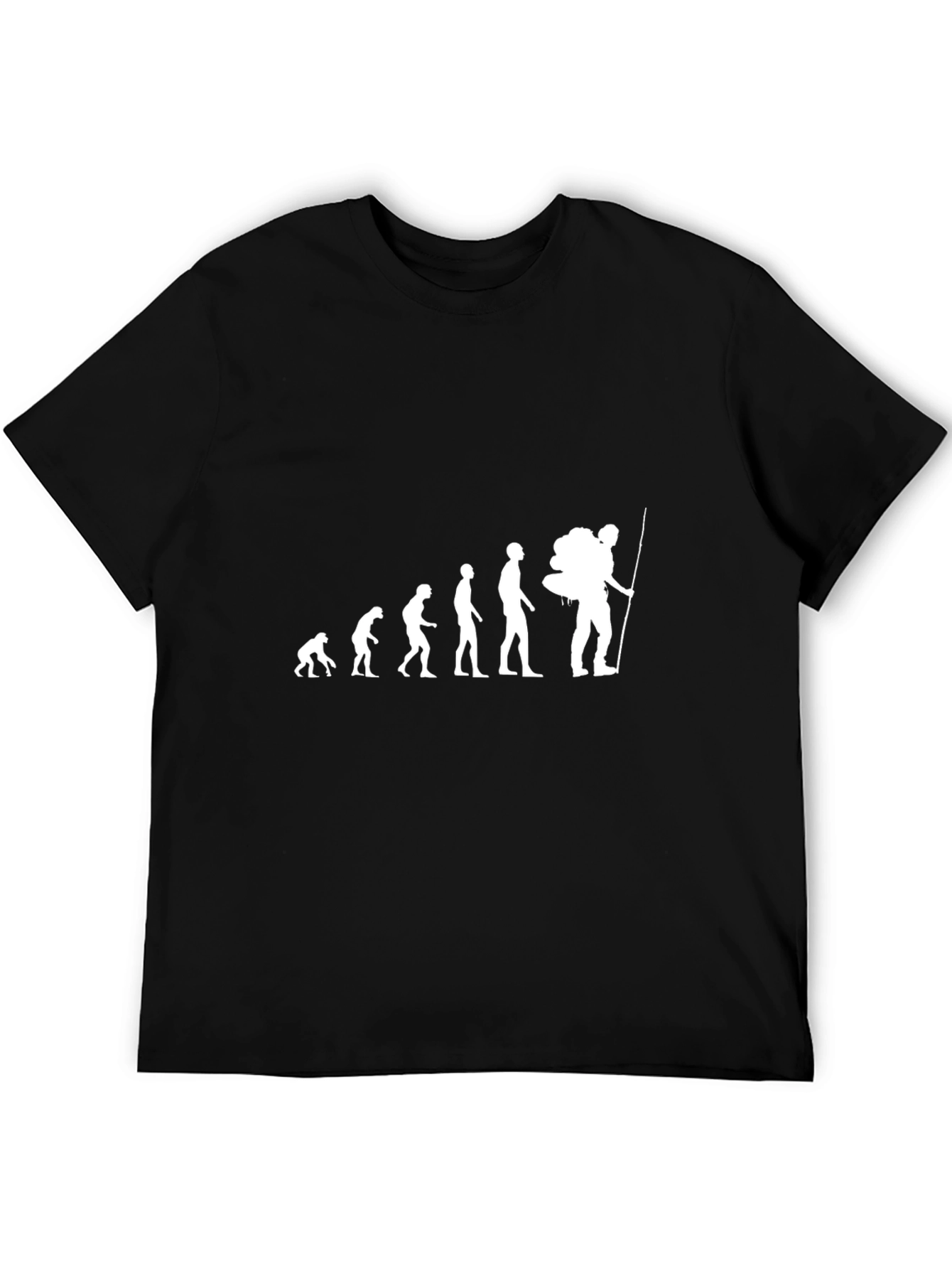 Black Evolution Hiker Graphic Tee - Black Cotton Shirt view 5