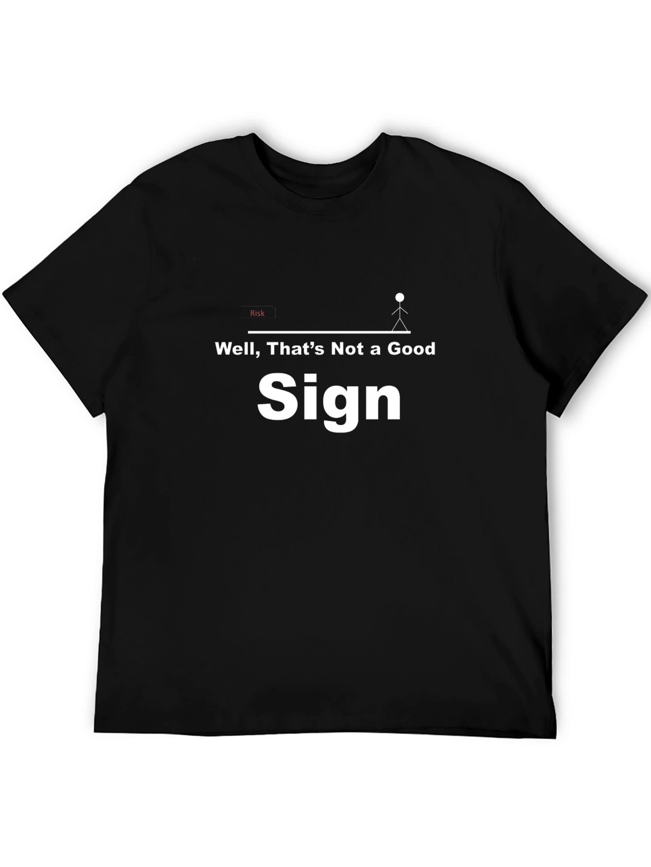 Black Humorous "Not a Good Sign" Graphic T-Shirt view 5