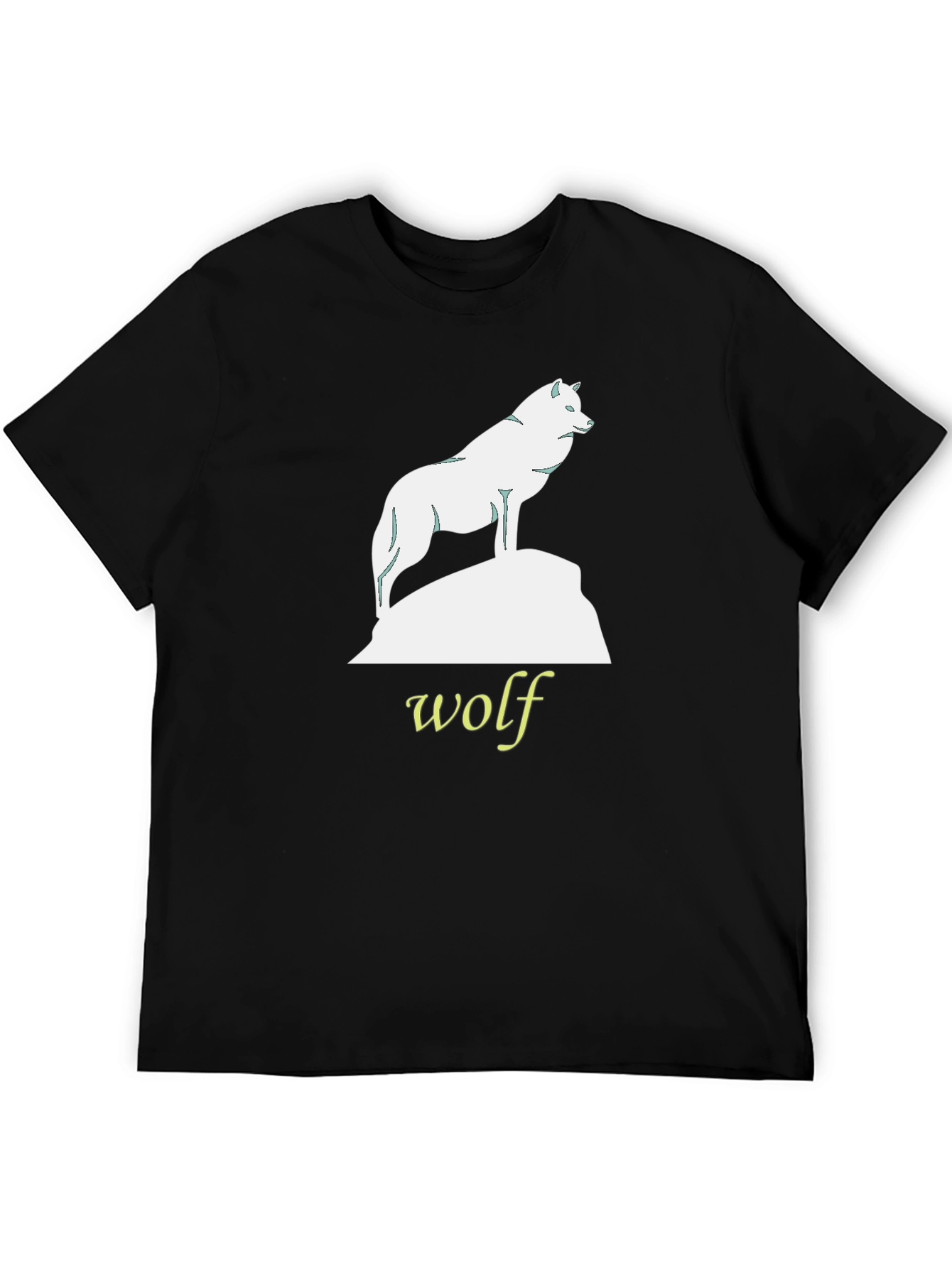 Black Wolf Graphic Tee - Black Cotton T-Shirt view 5
