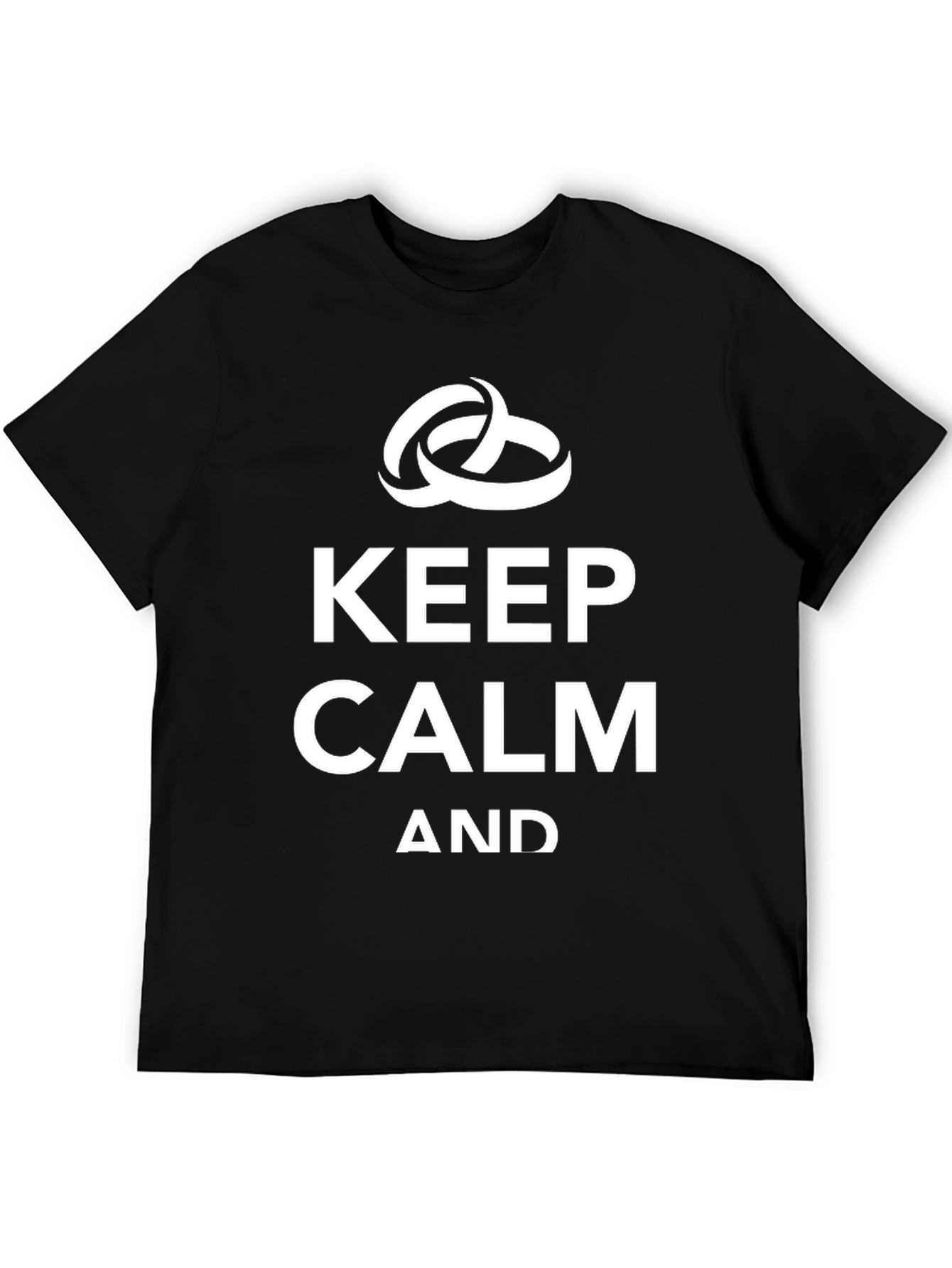 Black Keep Calm and Get Married T-Shirt - Black Crew Neck view 5