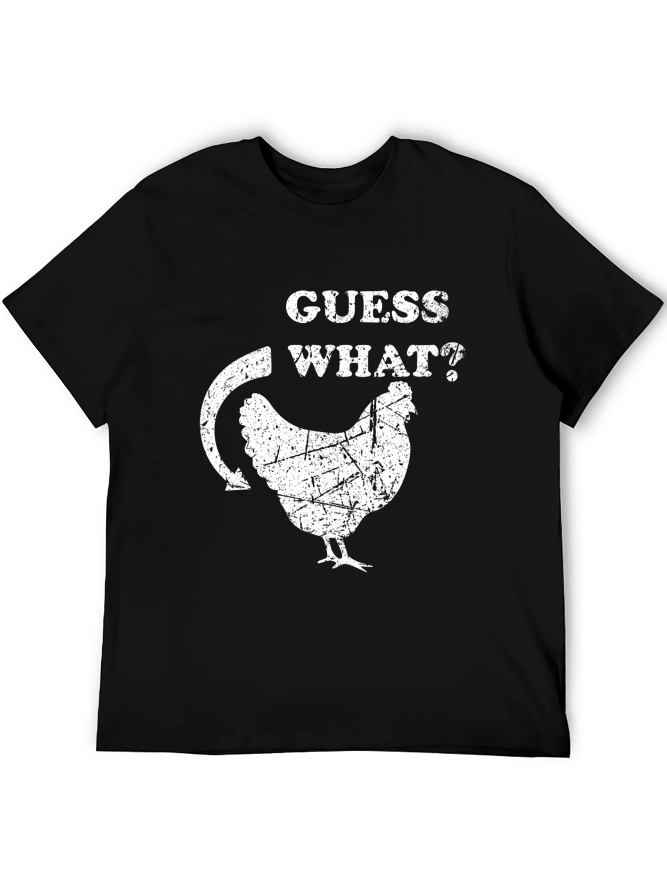 Black Guess What? Chicken Butt T-Shirt - Black view 5