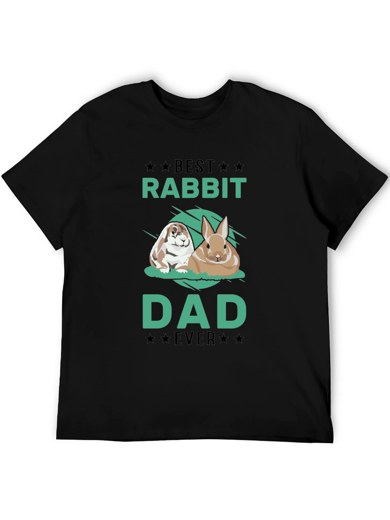 Black Best Rabbit Dad Ever T-Shirt view 5
