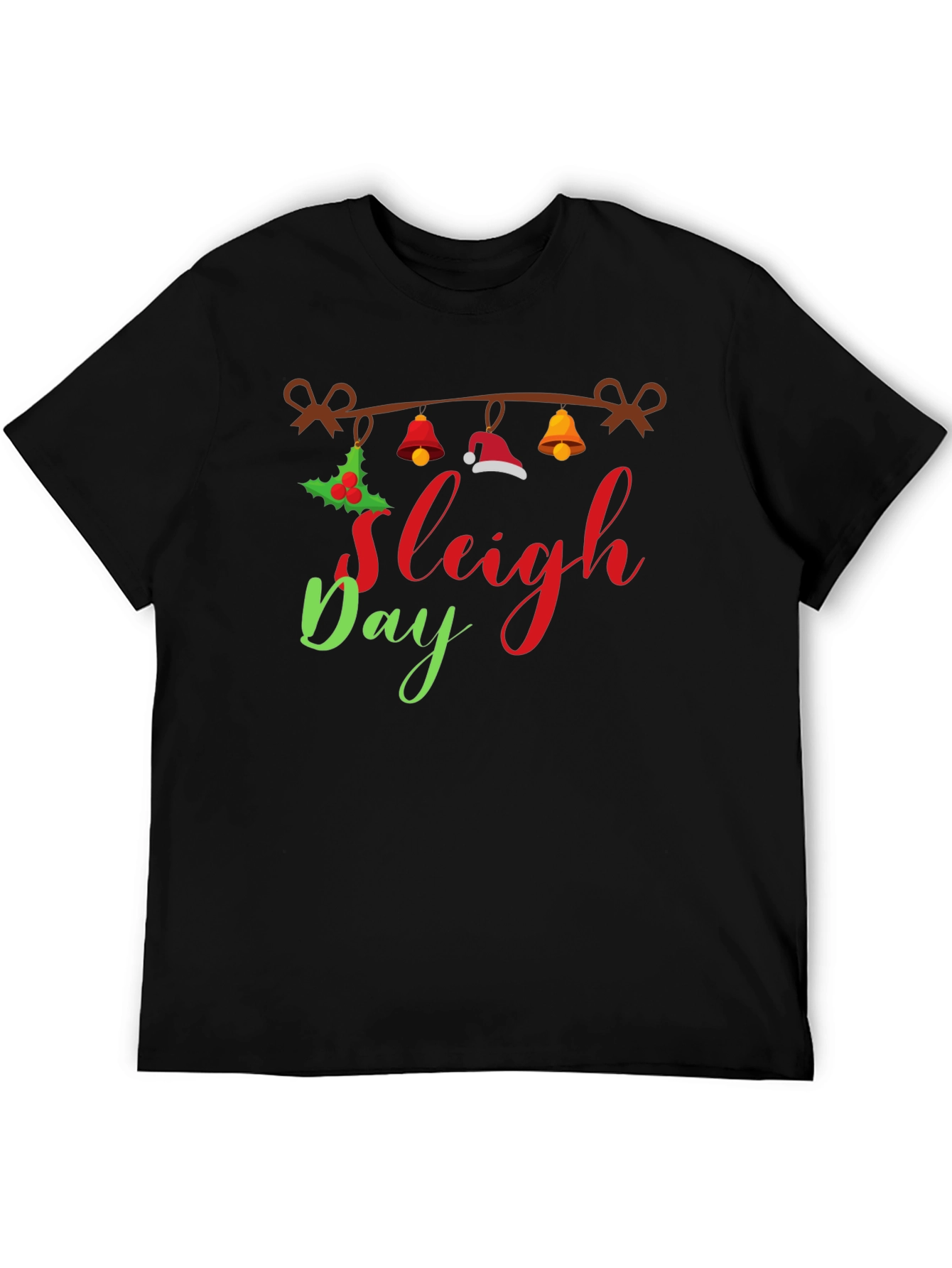 Black Sleigh Day Holiday T-Shirt view 5