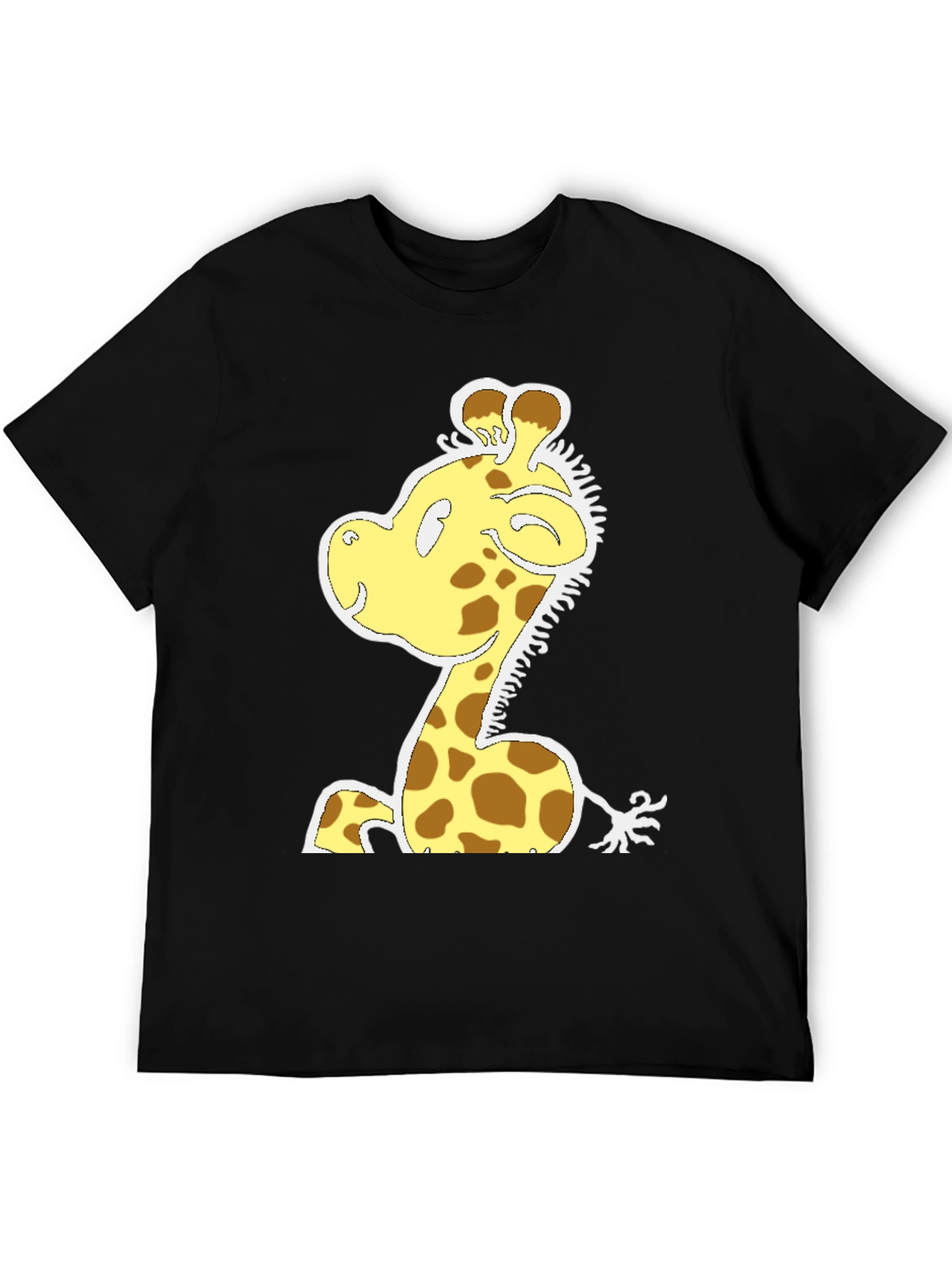 Black Cartoon Giraffe T-Shirt - Fun Graphic Tee view 5