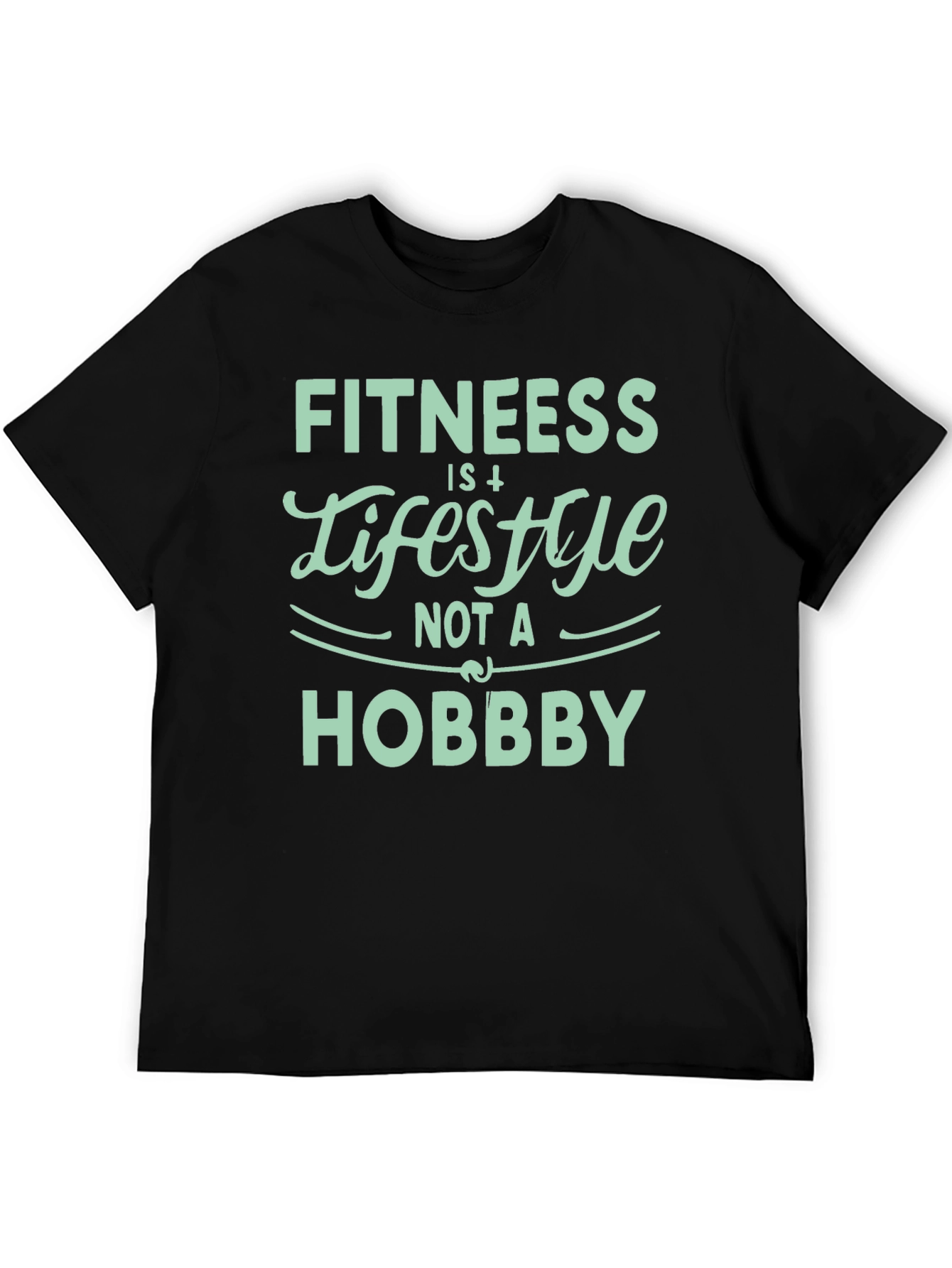 Black Fitness Lifestyle Graphic Tee - Motivation Shirt view 5