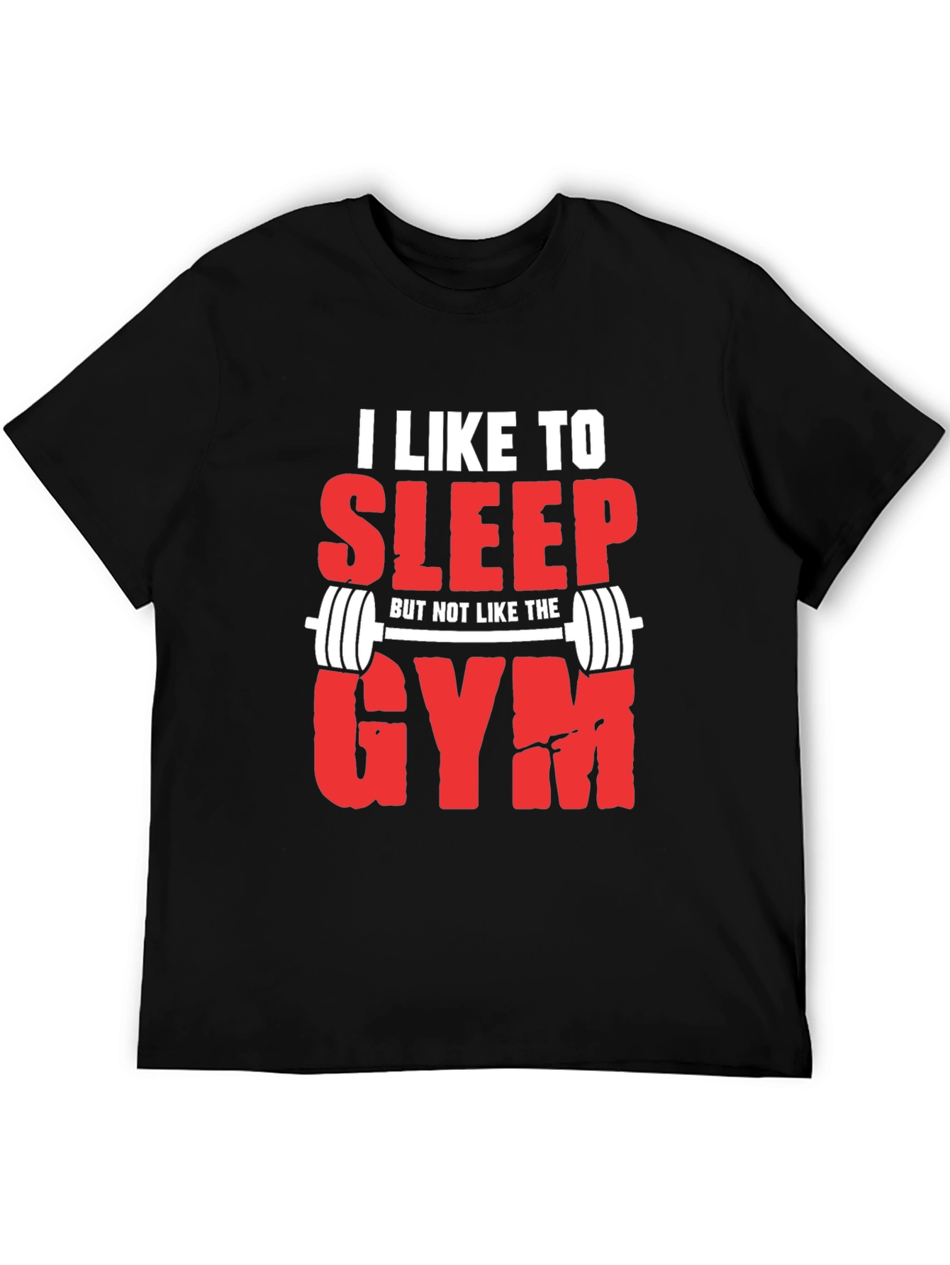 Black Funny Gym Hater T-Shirt: I Like to Sleep view 5