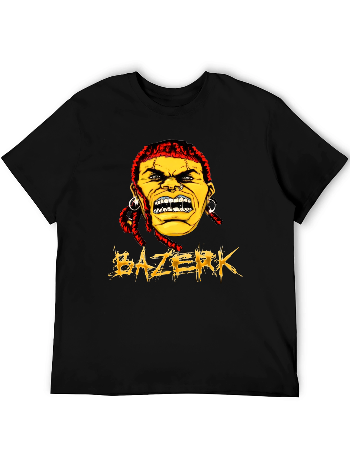 Black BAZERK Graphic Tee - Men's Black Crew Neck view 5