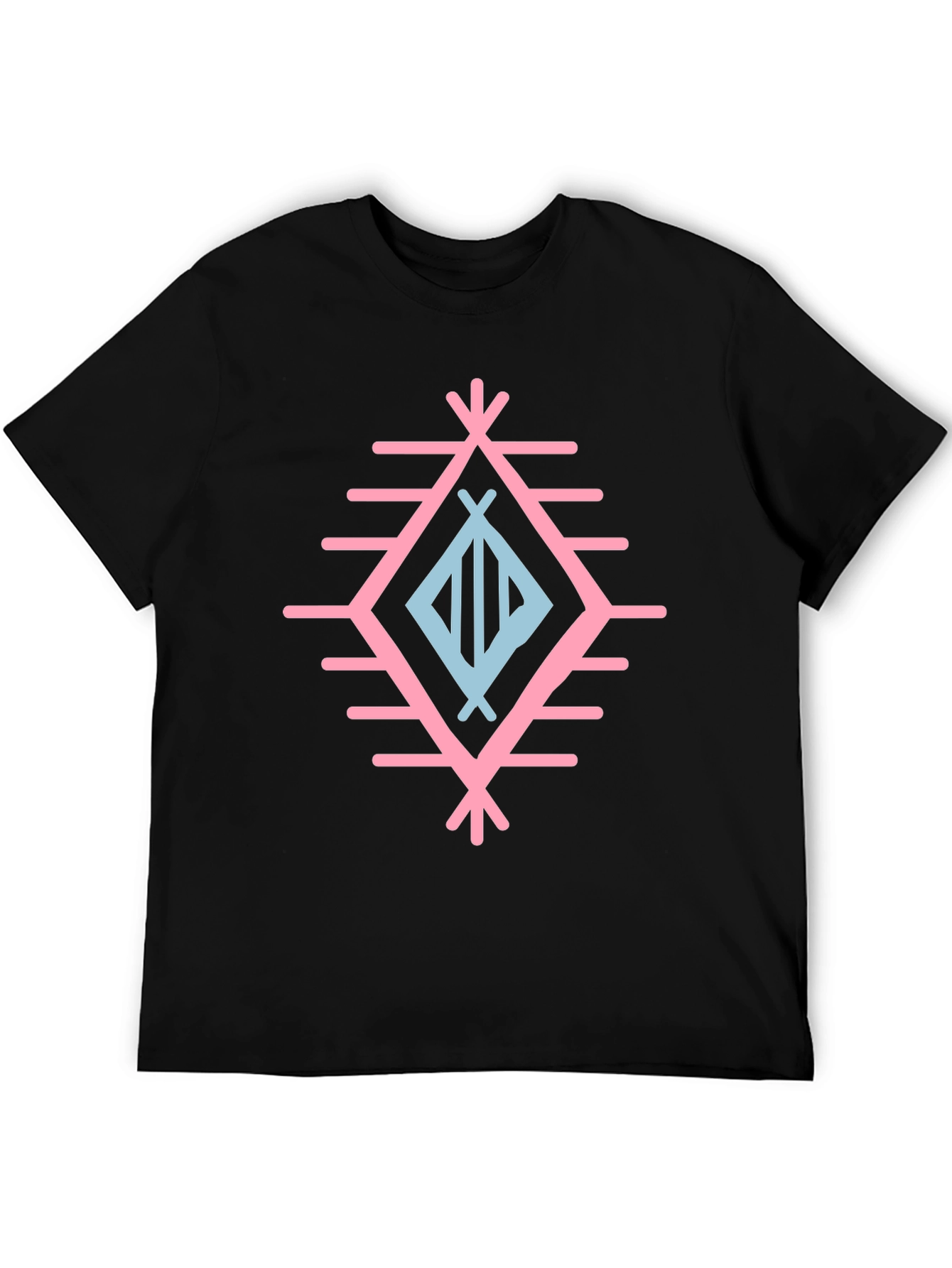Black Geometric Design T-Shirt view 5
