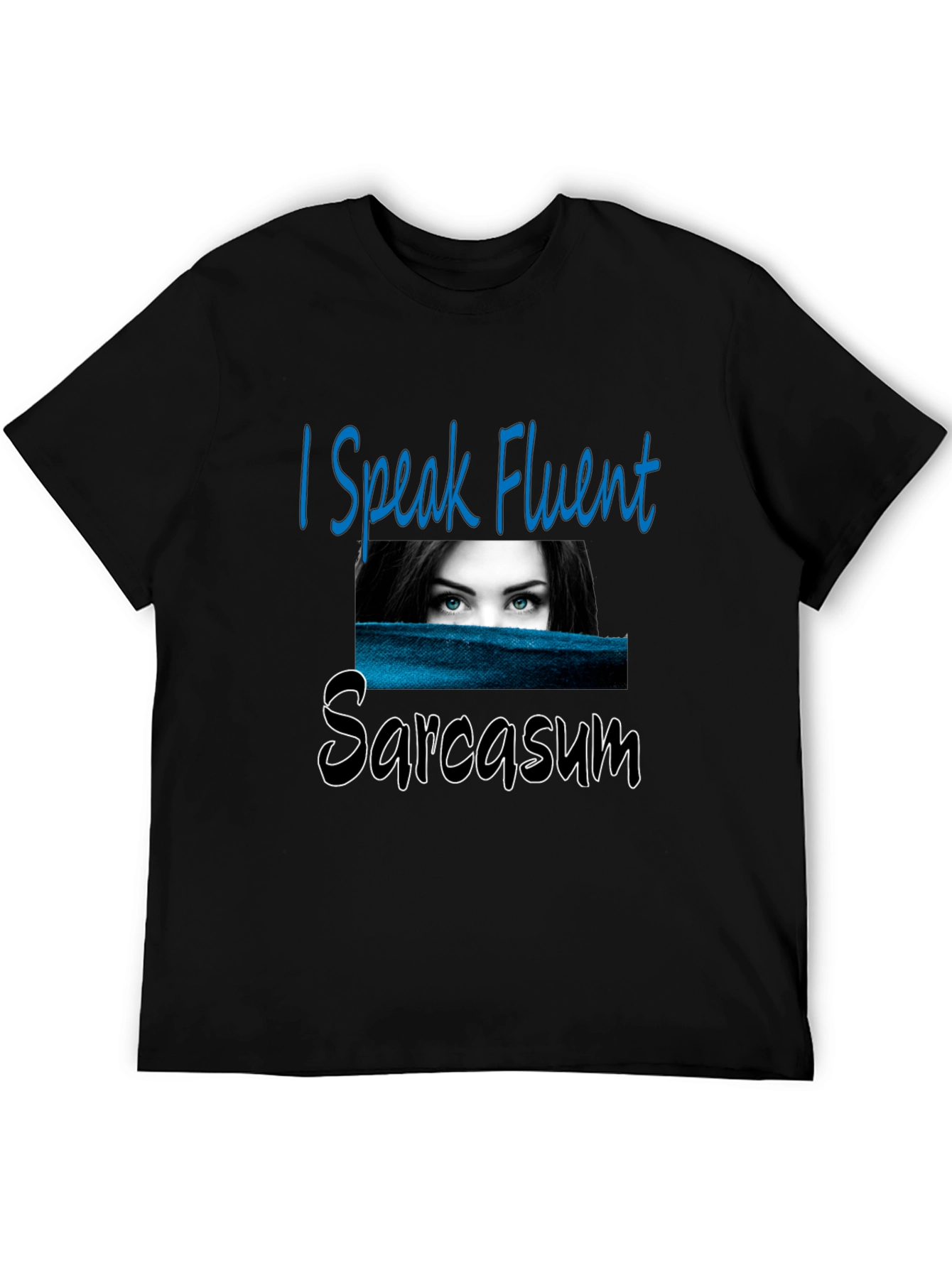 Black Fluent Sarcasm Graphic Tee - Unisex Black T-Shirt view 5