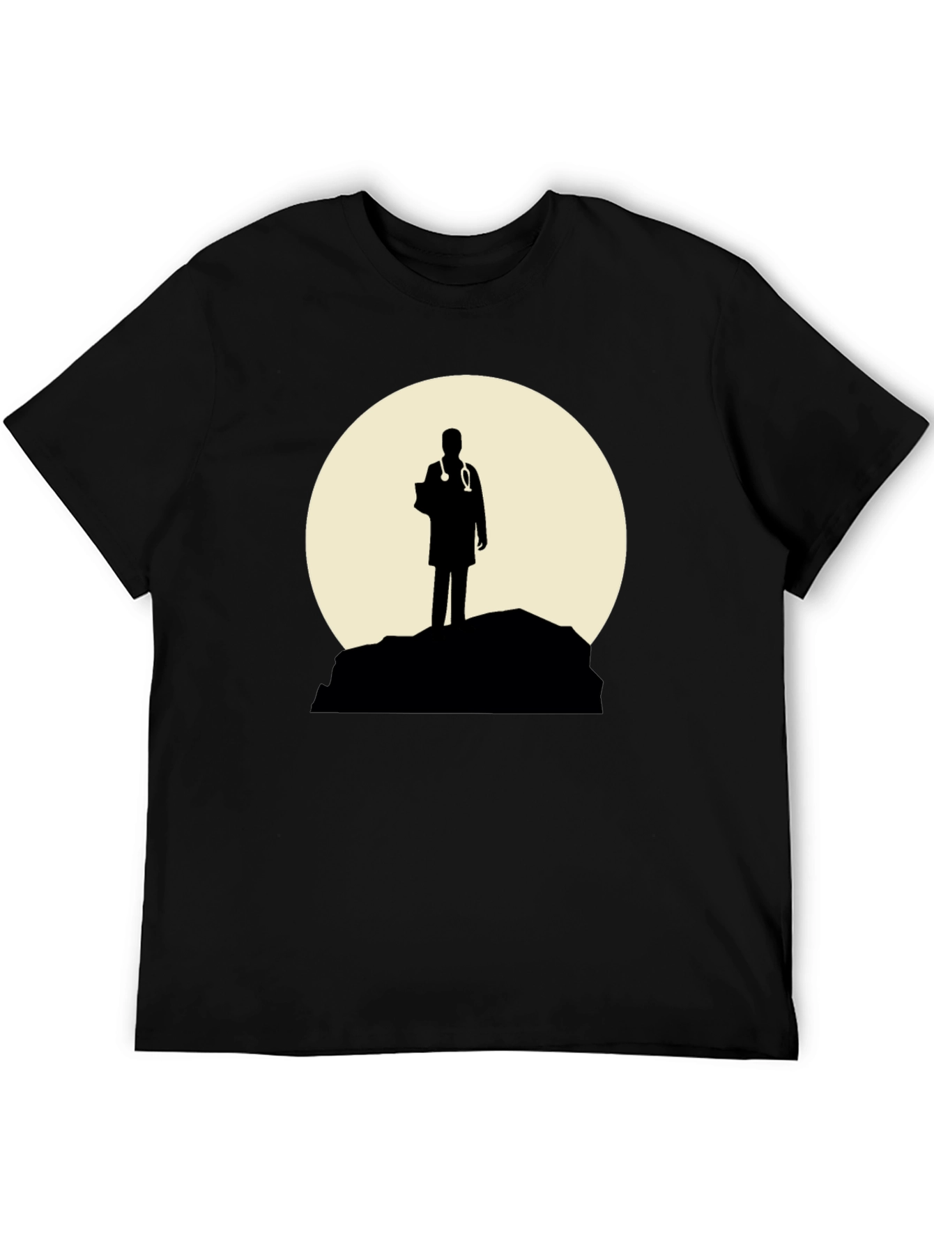 Black Doctor Silhouette Graphic T-Shirt - Black view 5