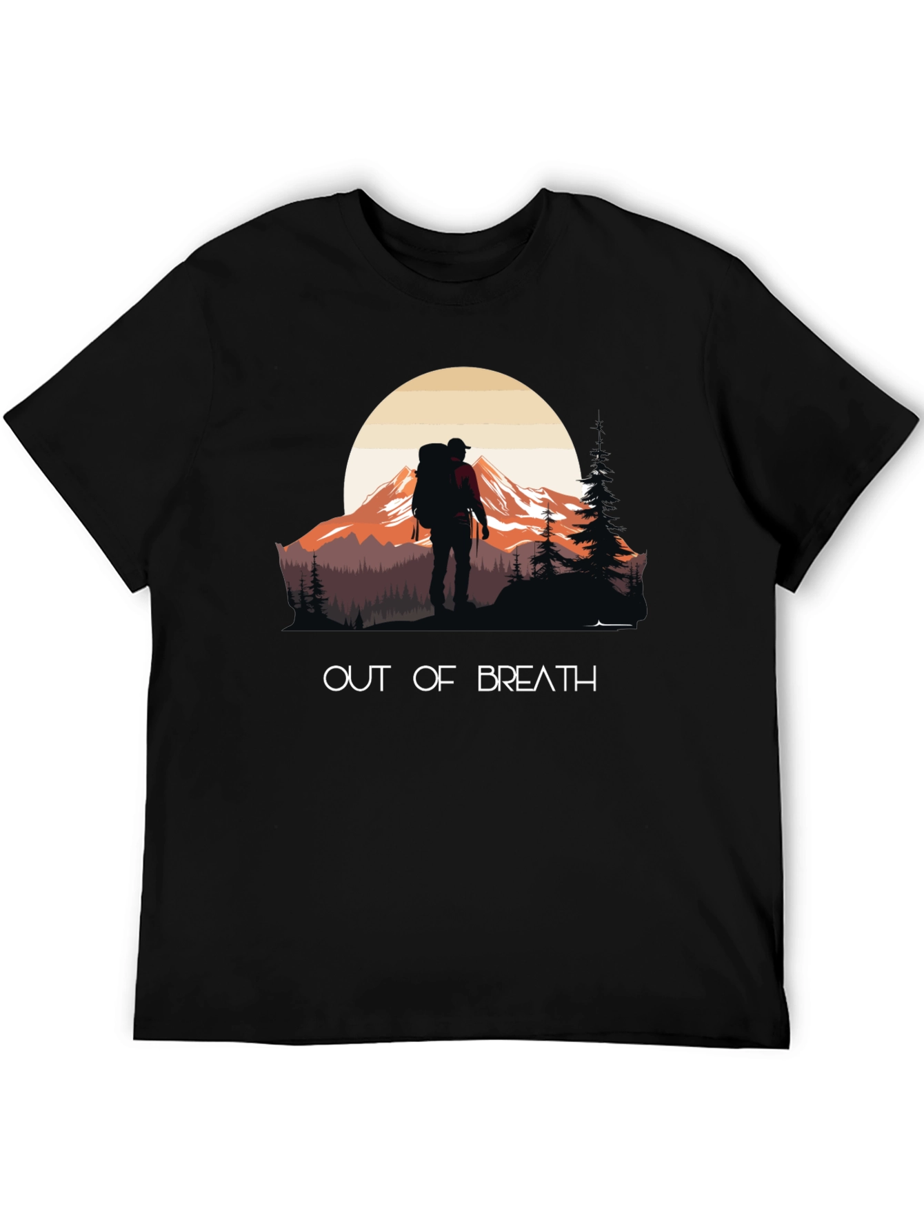 Black Out of Breath Hiking T-Shirt - Mountain Adventure view 5