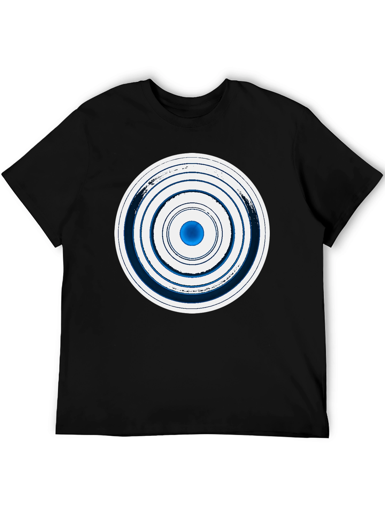 Geometric Circle Graphic Tee - Stylish Men's Black T-Shirt - 5