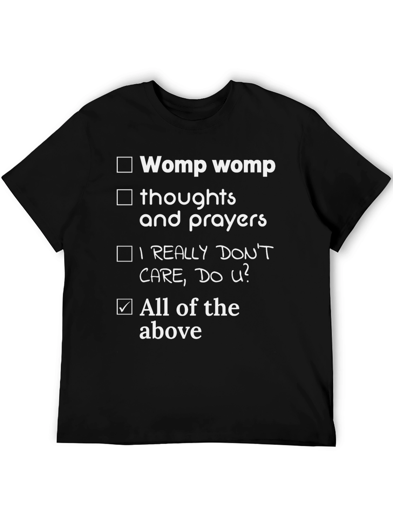 Black Funny Checklist T-Shirt - All of the Above view 5