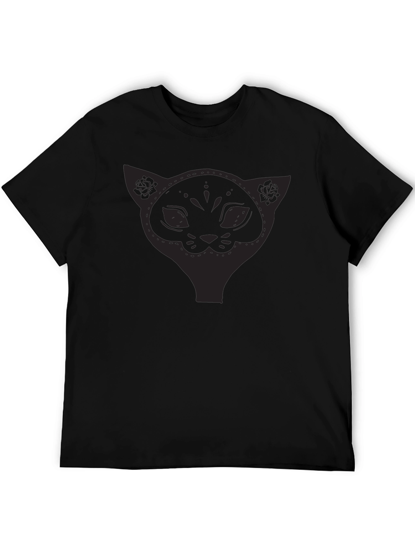 Black Men's Black Cat Graphic Tee - Stylish & Comfortable view 5
