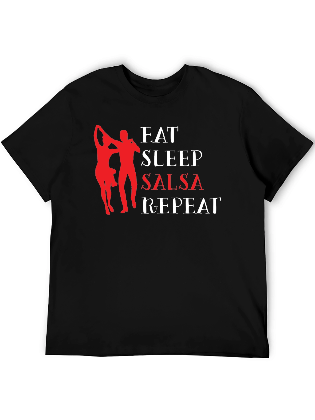Black Eat Sleep Salsa Repeat Graphic T-Shirt view 5