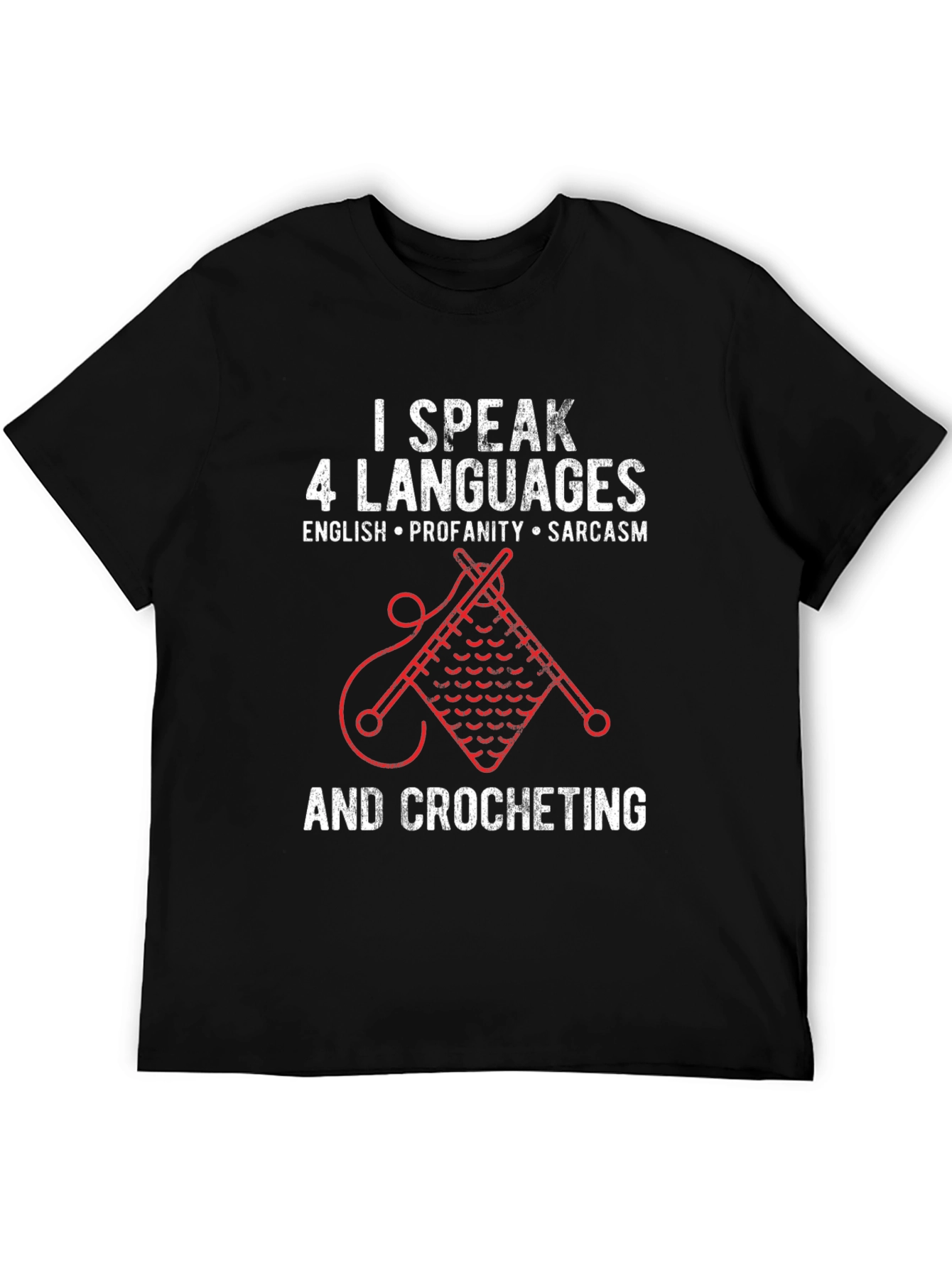 I Speak 4 Languages Crochet T-Shirt - 5