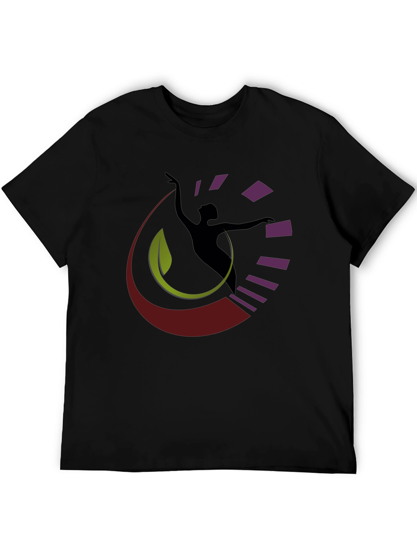Black Abstract Dancer Graphic Black T-Shirt view 5
