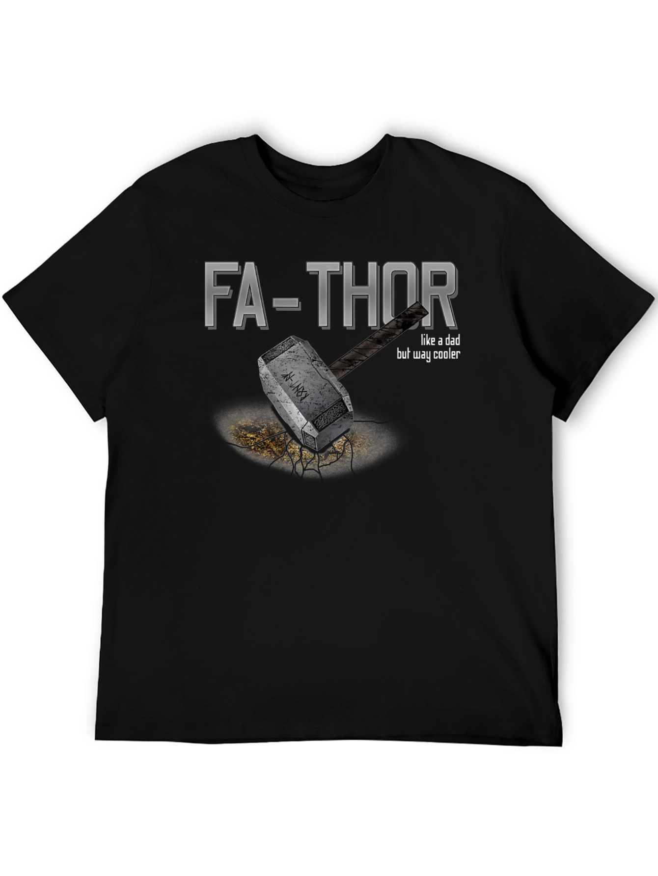 Black Fa-Thor T-Shirt - Like A Dad, But Way Cooler view 5
