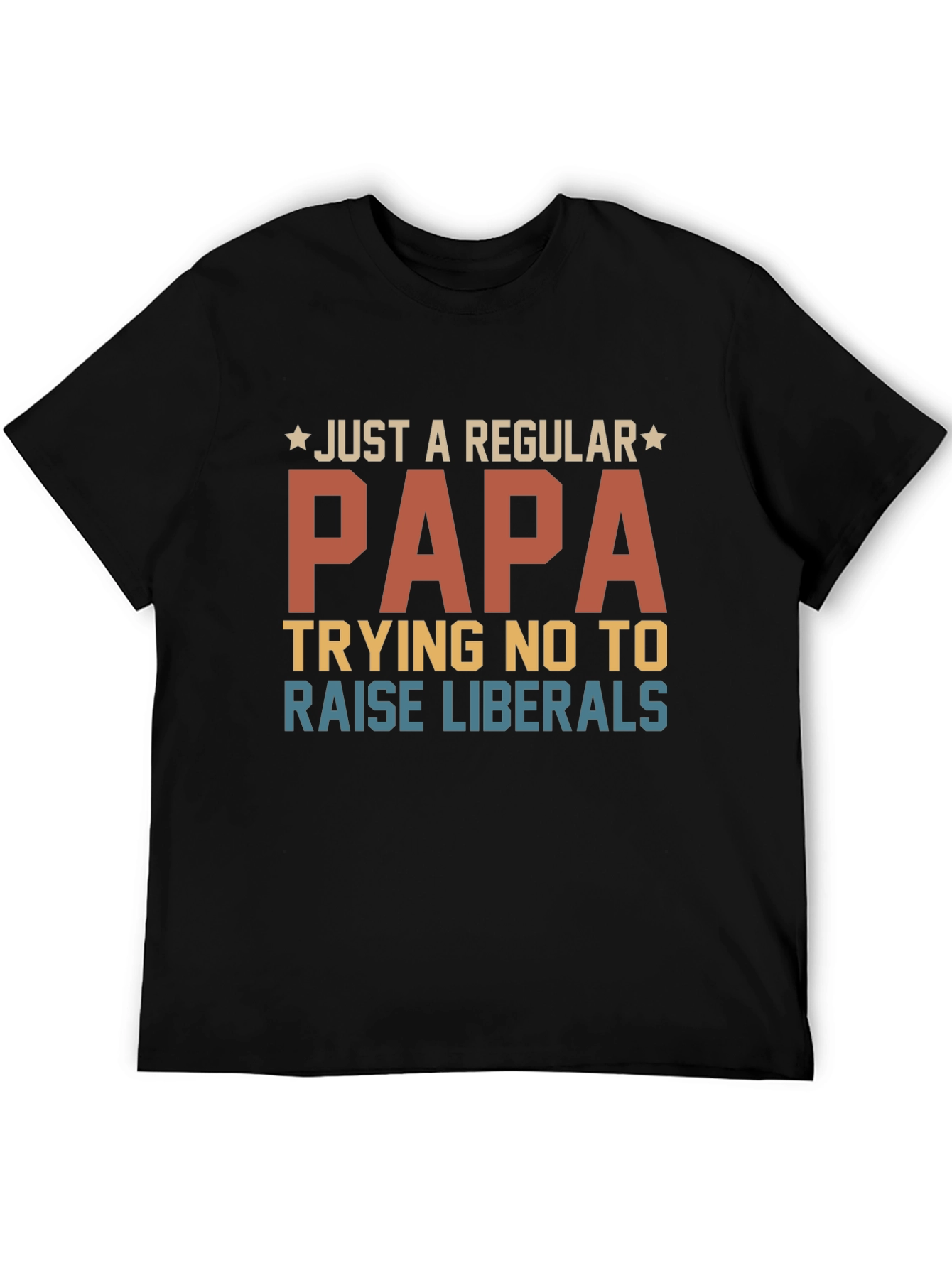 Black Regular Papa T-Shirt - Conservative Dad Gift view 5