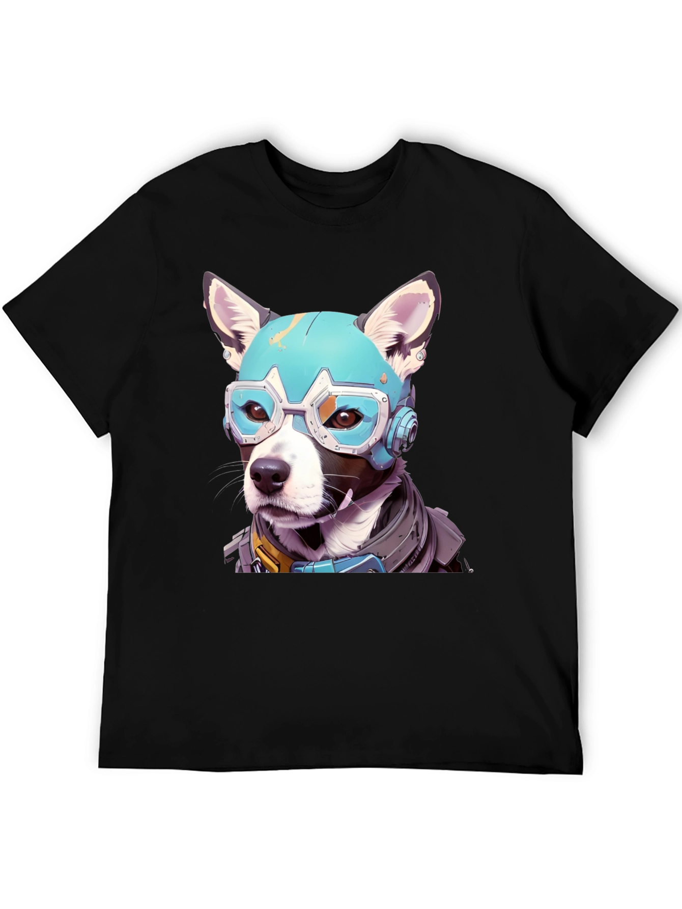 Black Cyber Dog Graphic Tee view 5